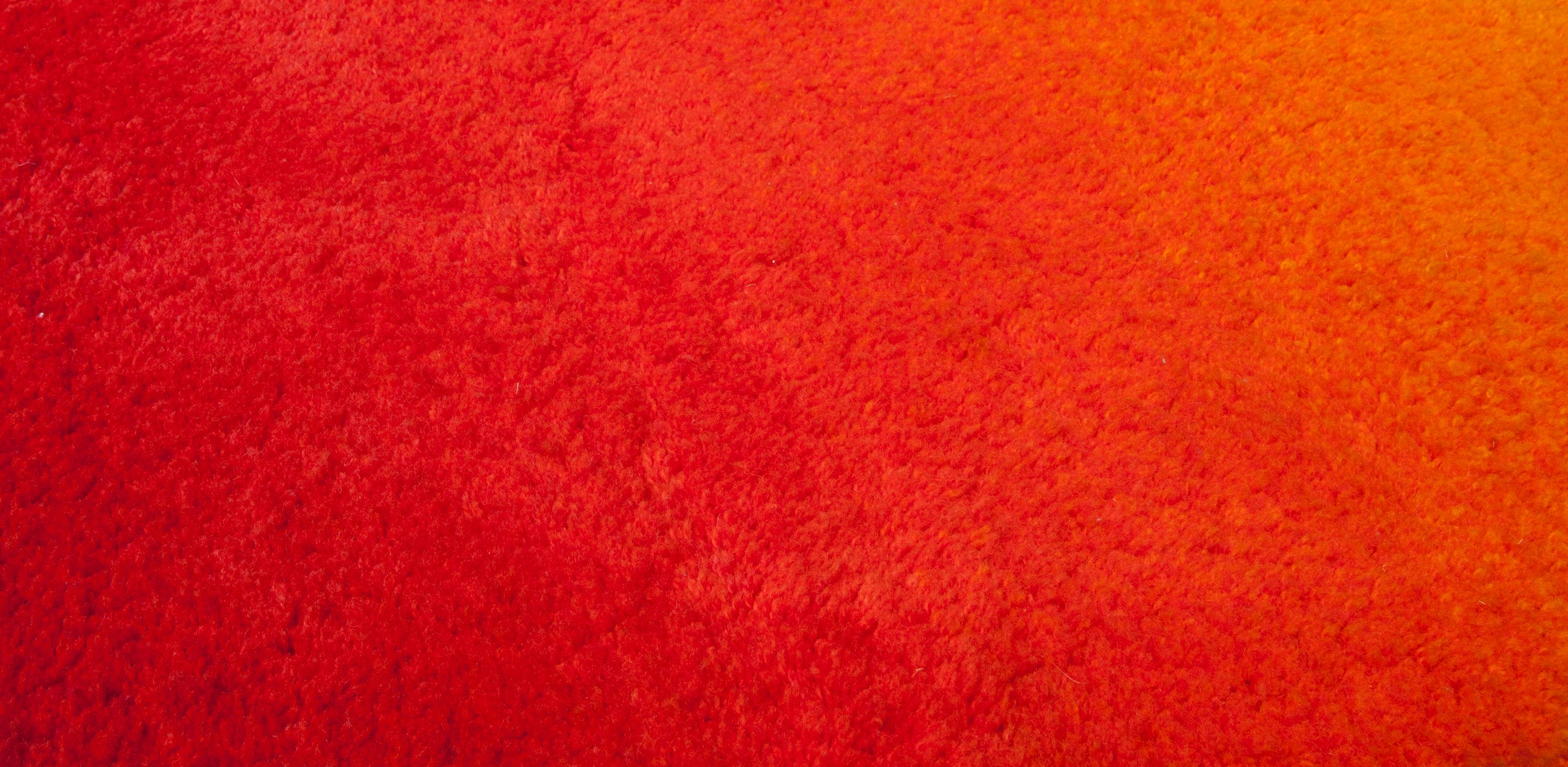 Hand-Woven Ewald Kröner Artistic Carpet 1970s Sun Motiv