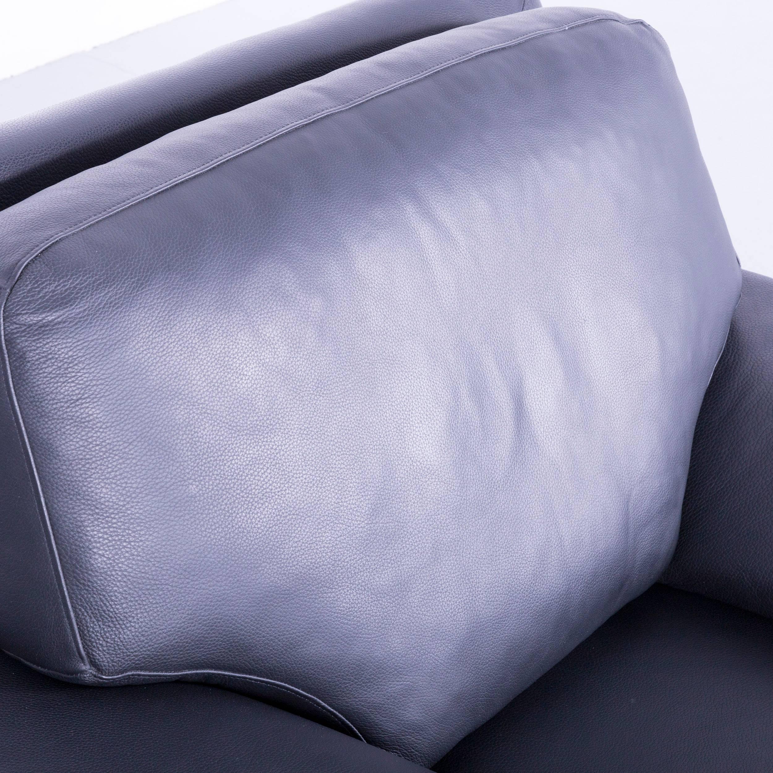 German Ewald Schillig Armchair Black Leather One-Seat For Sale
