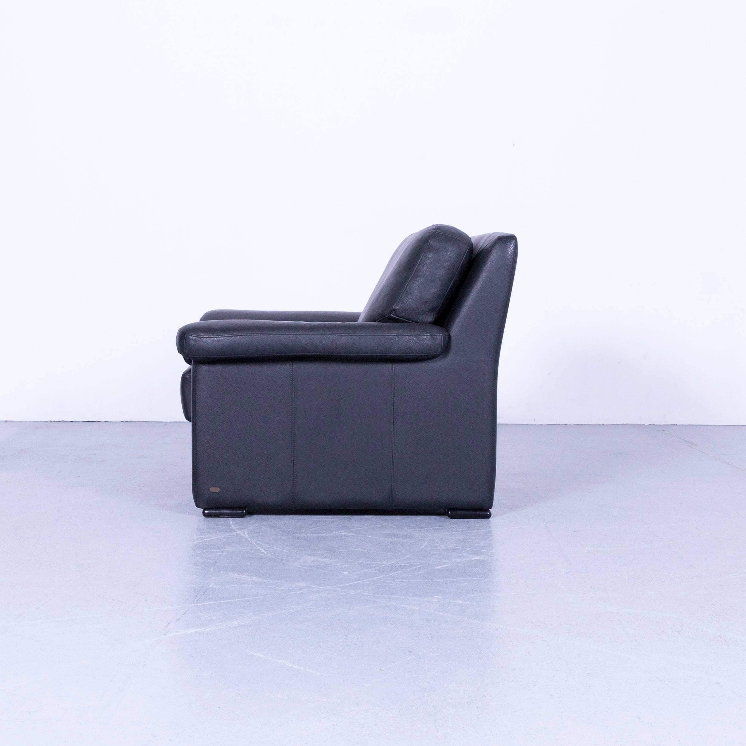 Ewald Schillig Armchair Black Leather One-Seat For Sale 2
