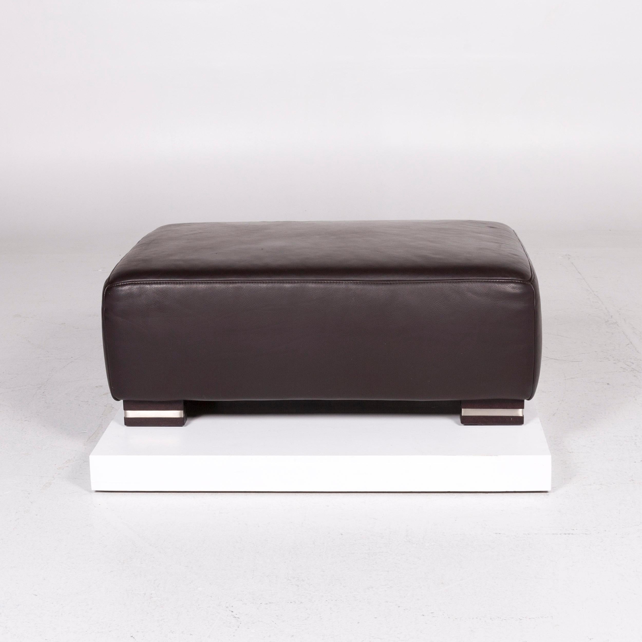 Ewald Schillig Bentley Leather Stool Brown Ottoman For Sale 2