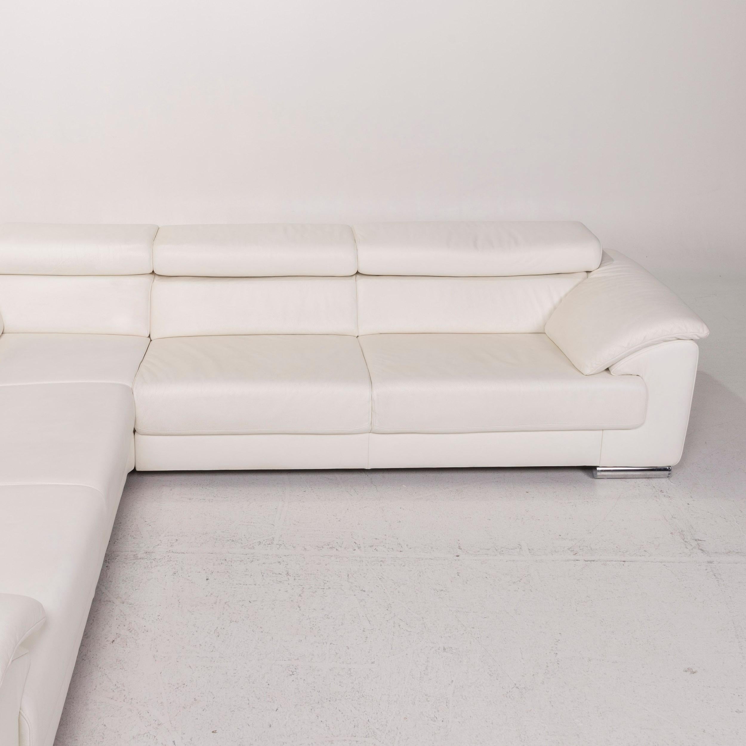 Ewald Schillig Brand Blues Leather Corner Sofa White Sofa Couch 1