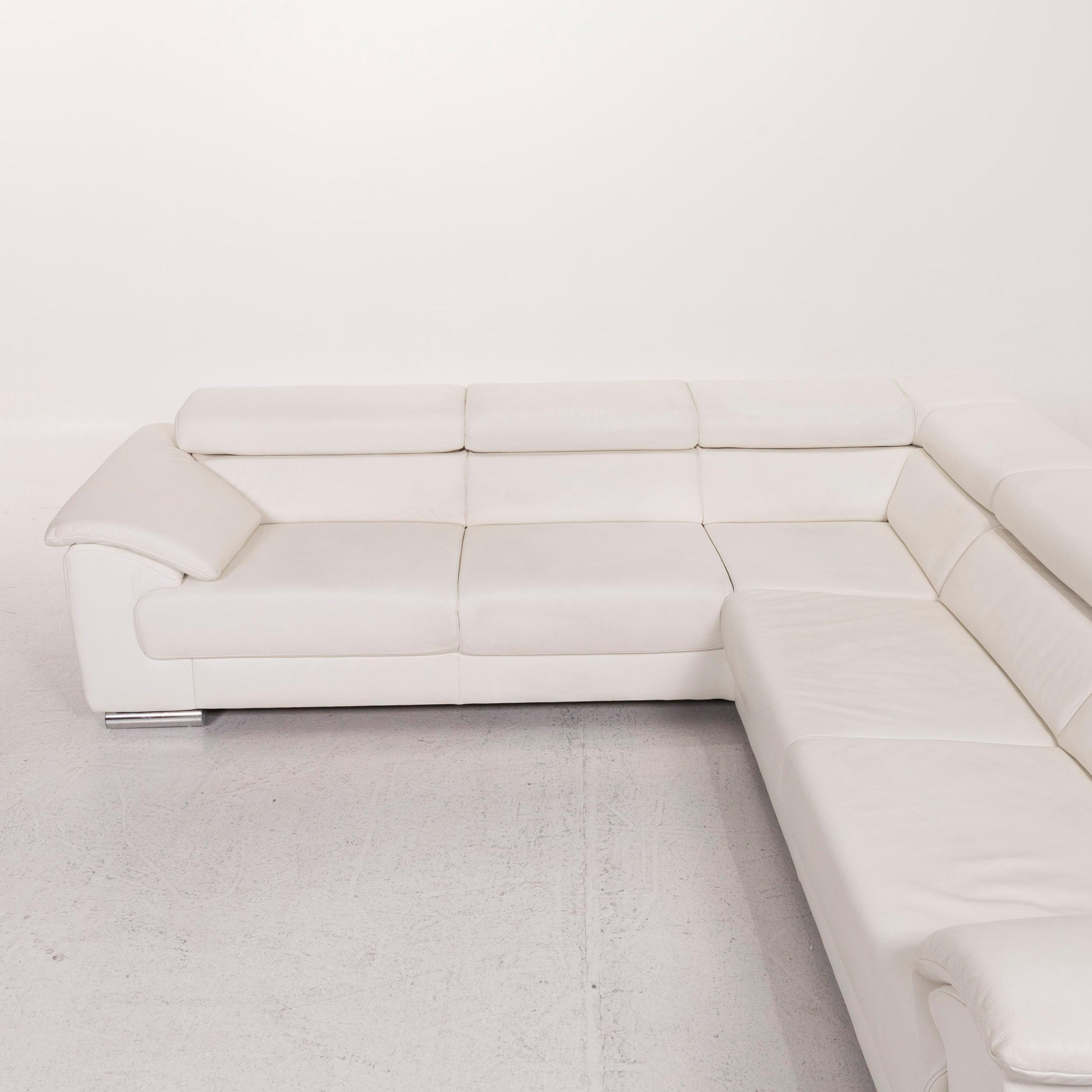 Ewald Schillig Brand Blues Leather Corner Sofa White Sofa Couch 2