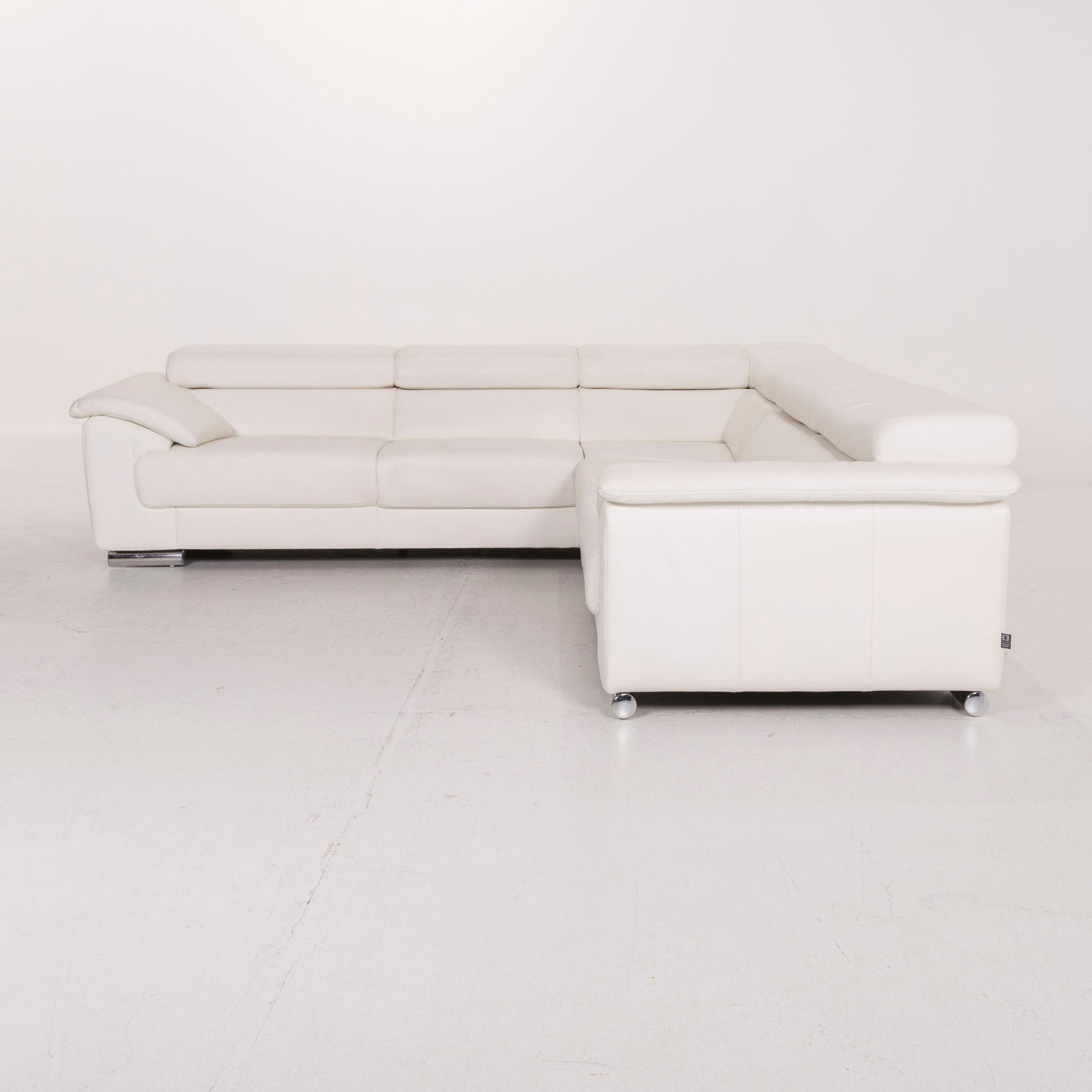 Ewald Schillig Brand Blues Leather Corner Sofa White Sofa Couch 5