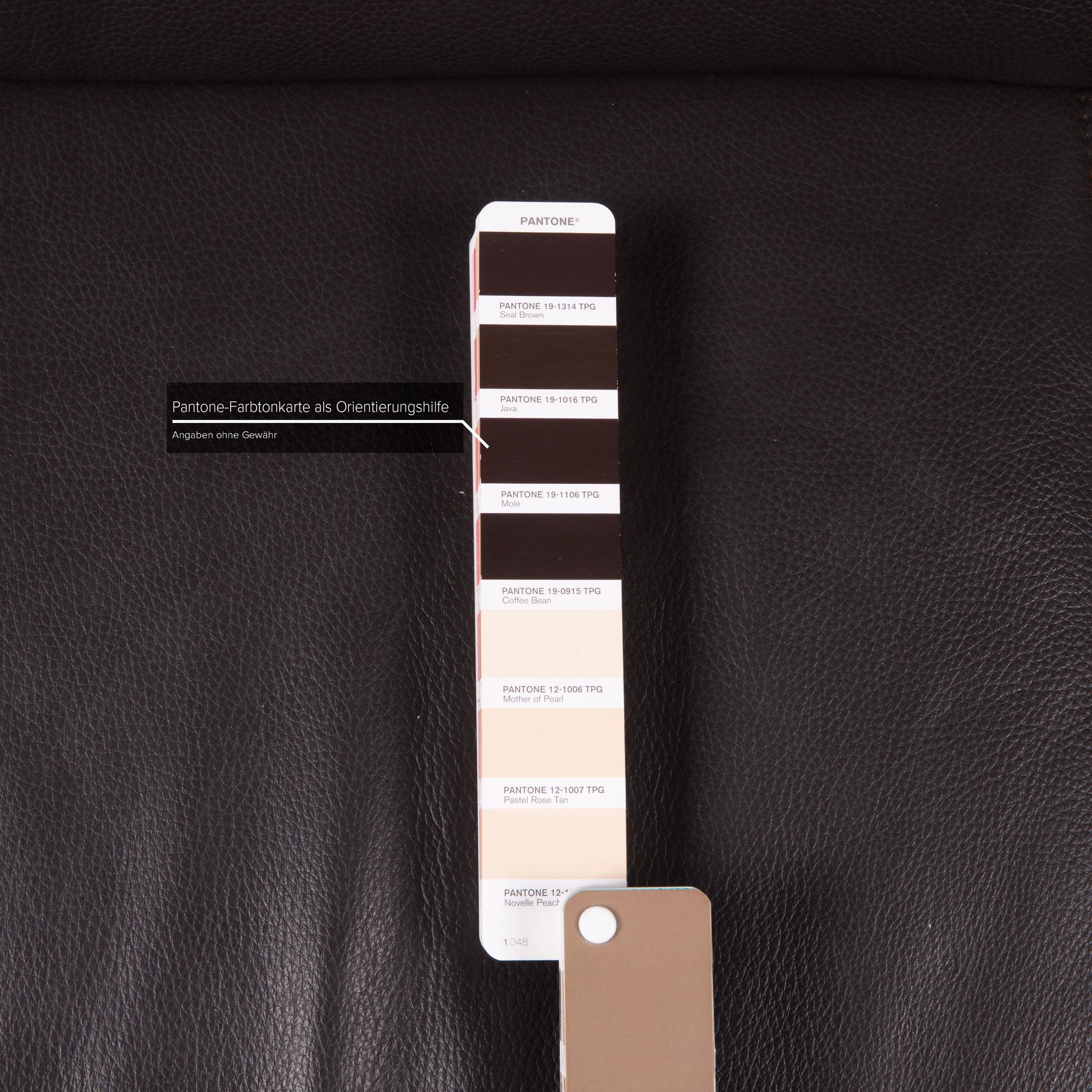 Ewald Schillig Braunes Leder-Sofa mit zwei Sitzen und Espressofunktion (Moderne)