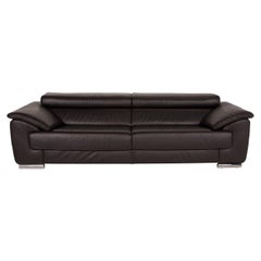 Ewald Schillig Brand Blues Leather Sofa Brown Two-Seater Espresso Function