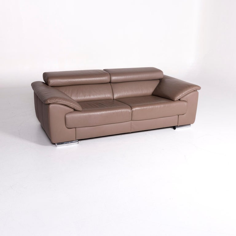 Ewald Schillig Brand Blues Leather Sofa Brown Two-Seat For ...