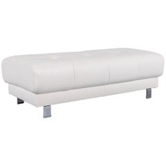 Ewald Schillig Brand Daria Footstool White Leather Bench