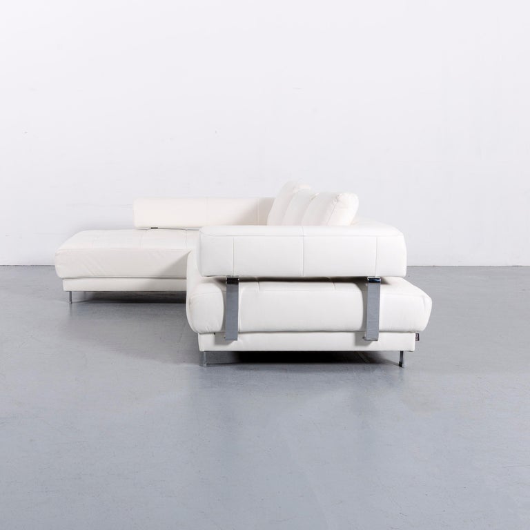 Ewald Schillig Brand Daria Leather Corner Sofa And Bench White For