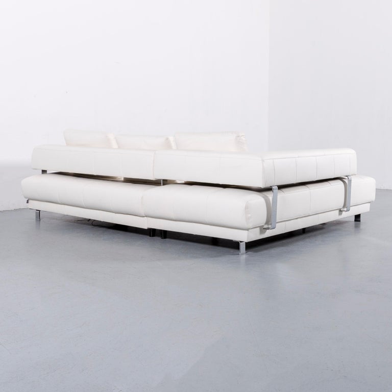 Ewald Schillig Brand Daria Leather Corner Sofa Off White For Sale
