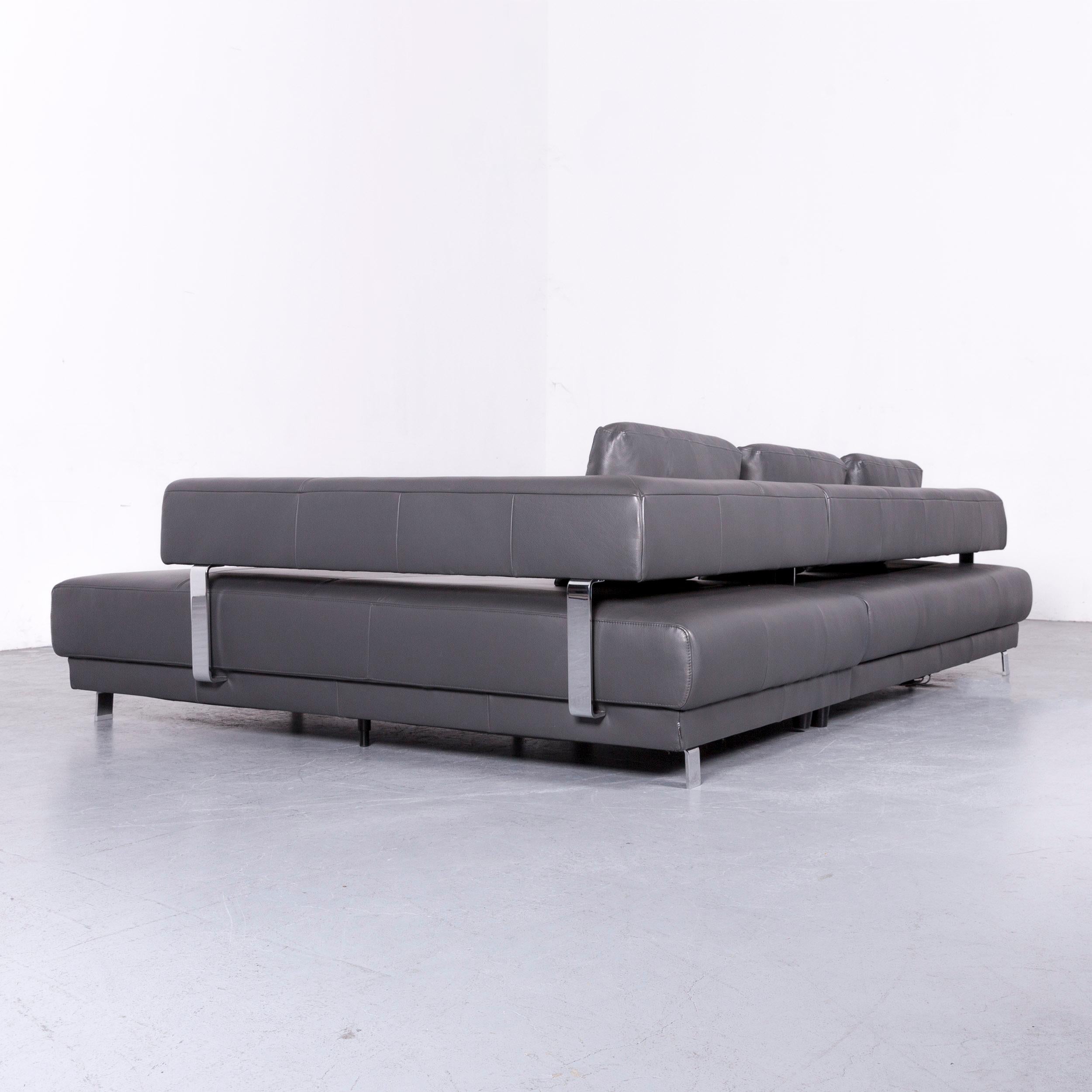 Ewald Schillig Brand Face Designer Sofa Leather Grey Corner Couch 5