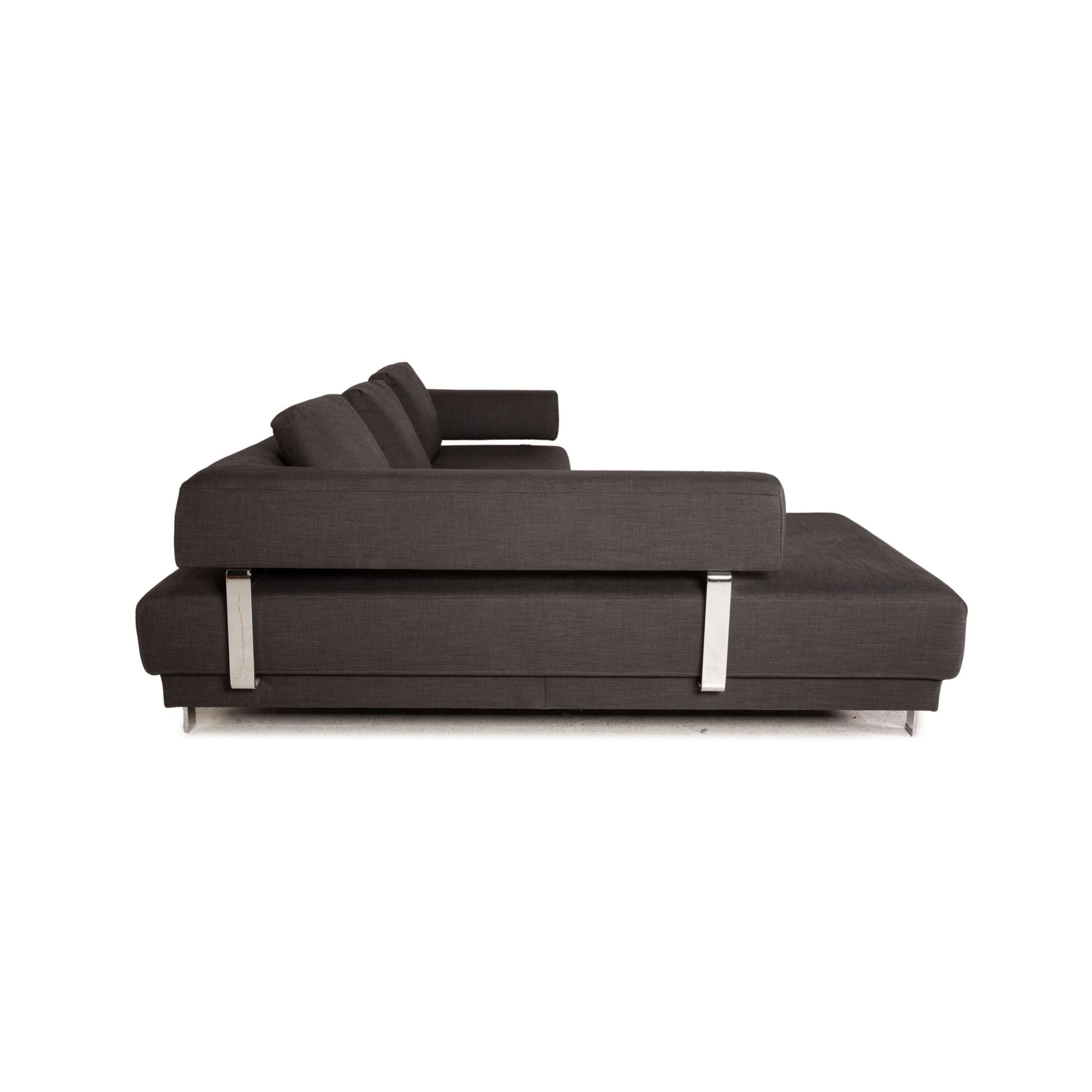 Ewald Schillig Brand Face Fabric Sofa Grau Eck Sofa Couch Funktion (Stoff) im Angebot