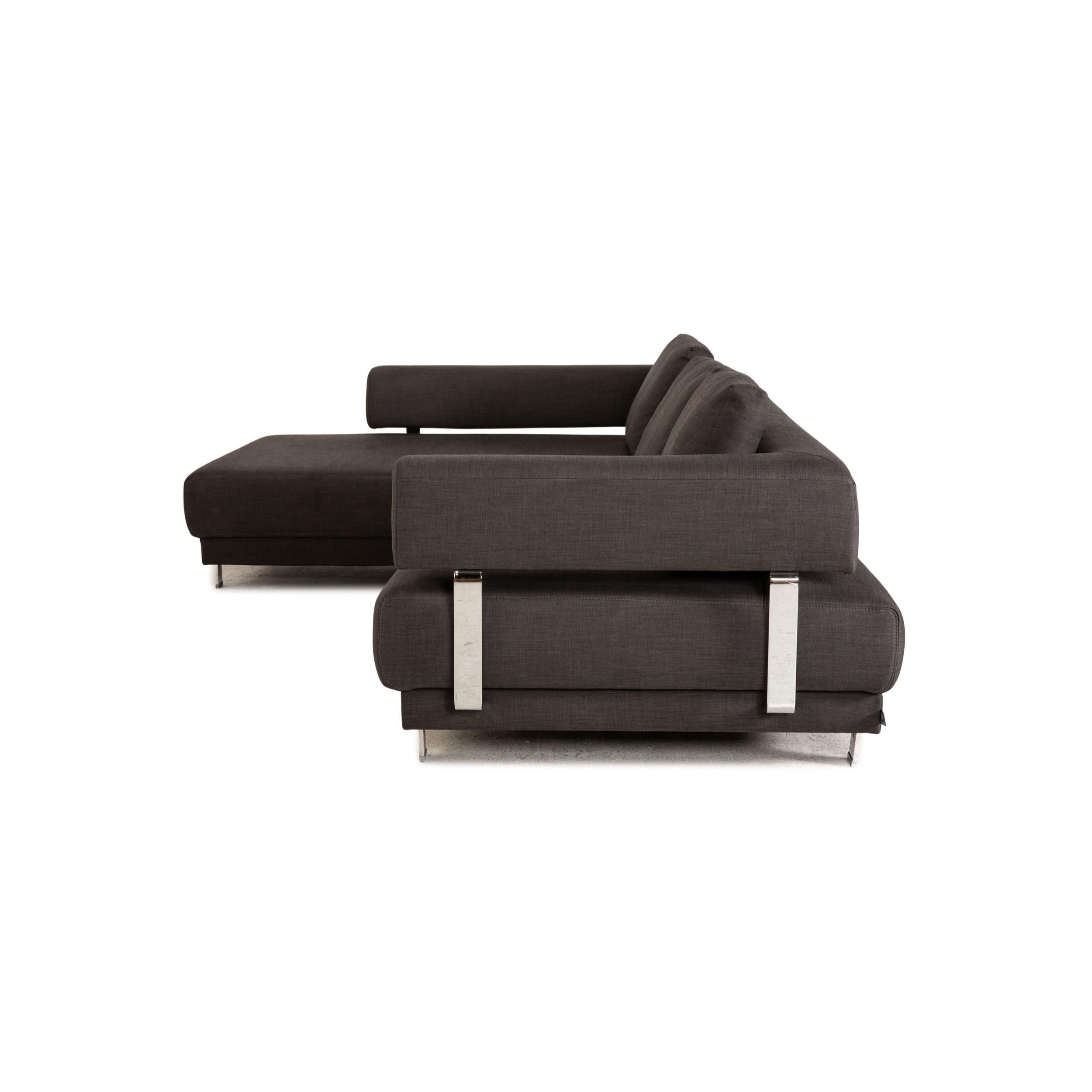 Ewald Schillig Brand Face Fabric Sofa Grau Eck Sofa Couch Funktion im Angebot 2