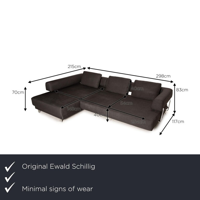 Ewald Schillig Brand Face Fabric Sofa Grau Eck Sofa Couch Funktion im  Angebot bei 1stDibs
