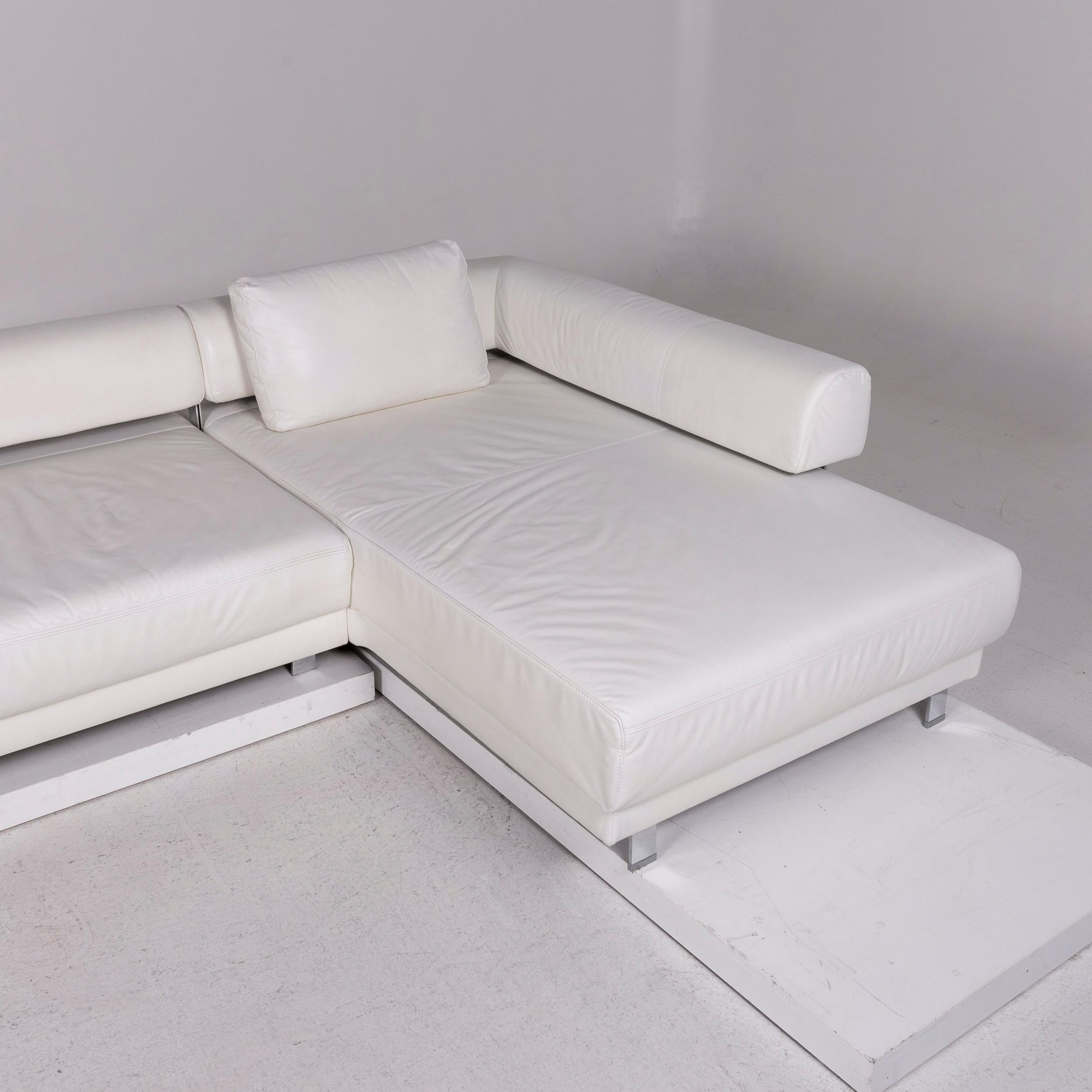 Ewald Schillig Brand Face Leather Corner Sofa White Sofa Couch For Sale 2