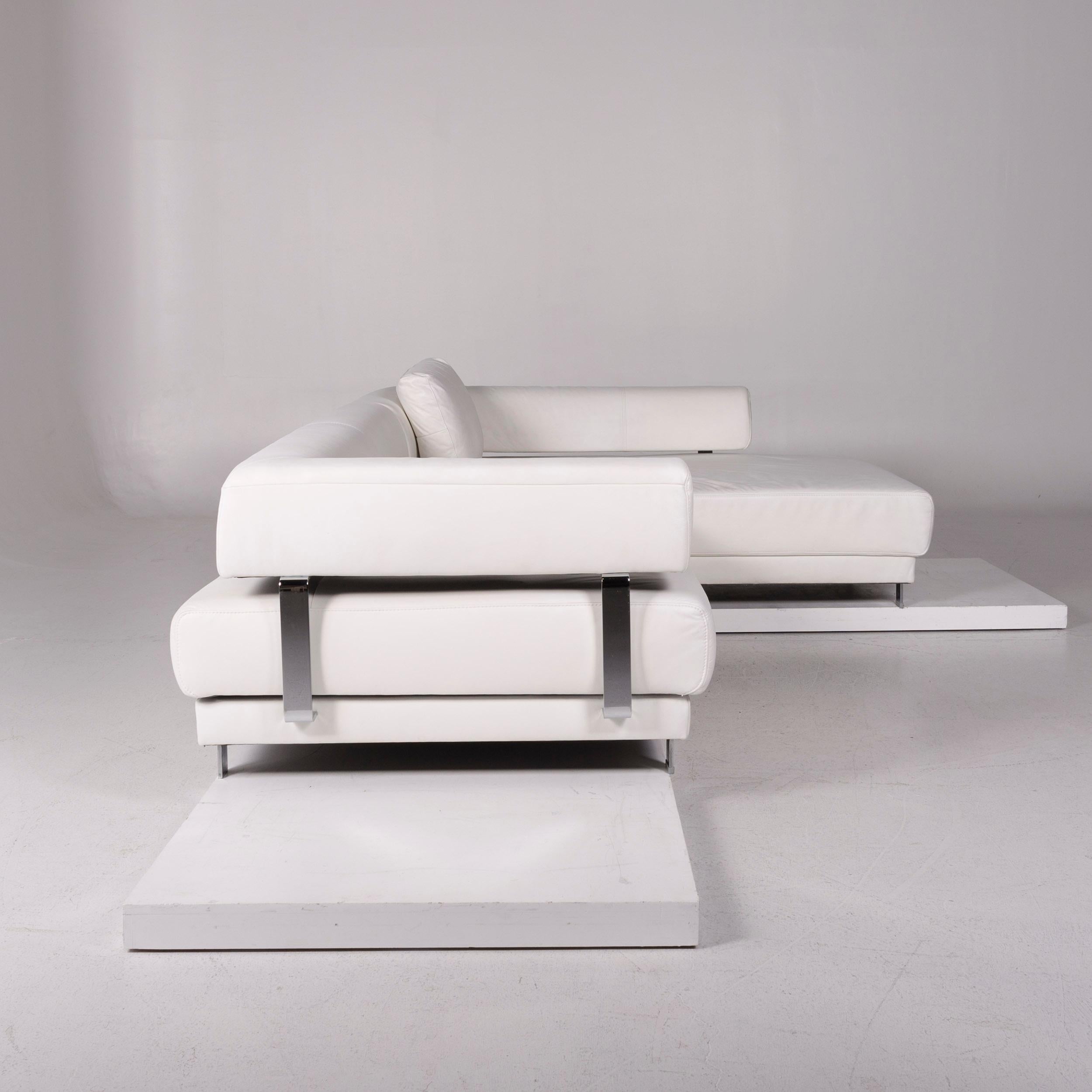 Ewald Schillig Brand Face Leather Corner Sofa White Sofa Couch For Sale 3