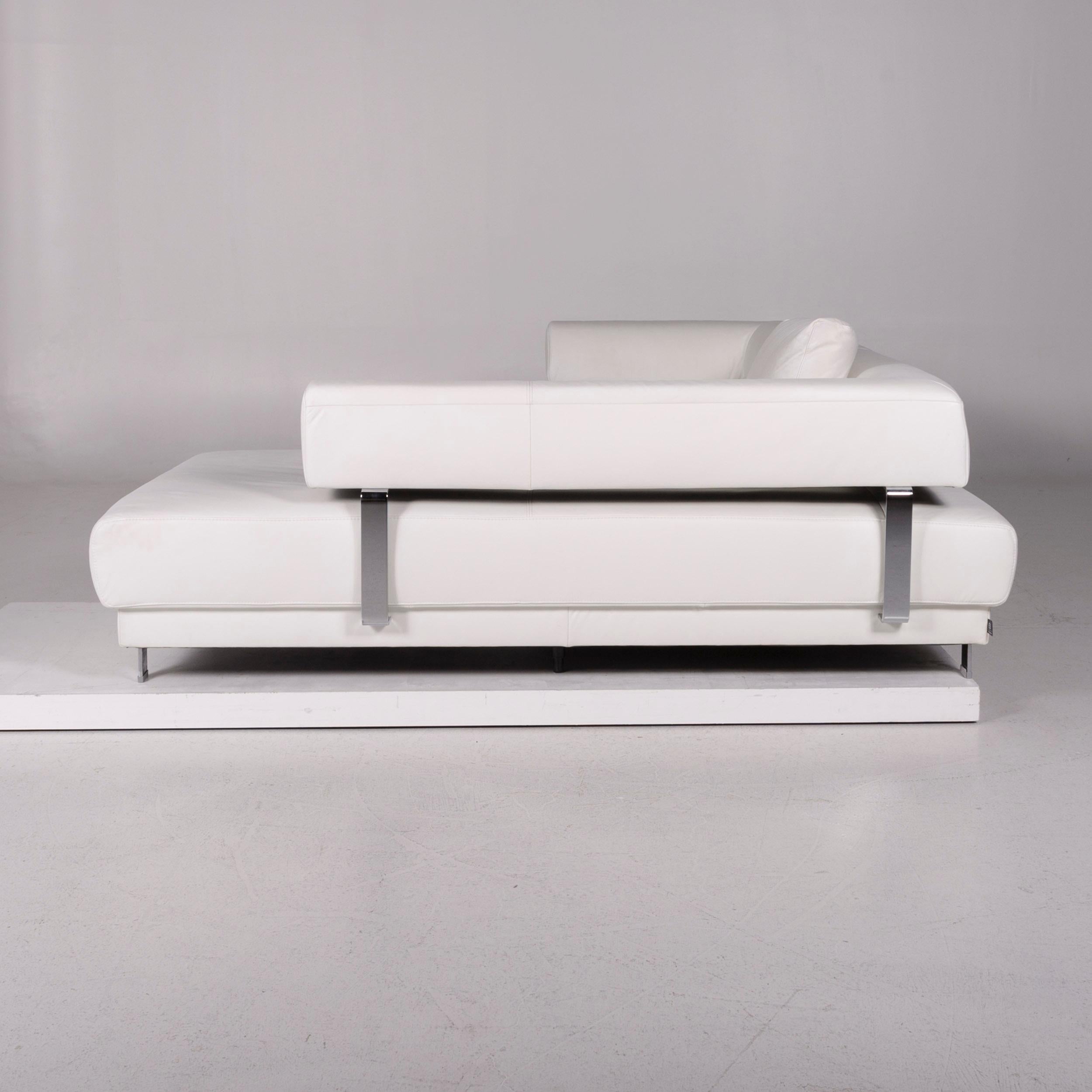 Ewald Schillig Brand Face Leather Corner Sofa White Sofa Couch For Sale 5