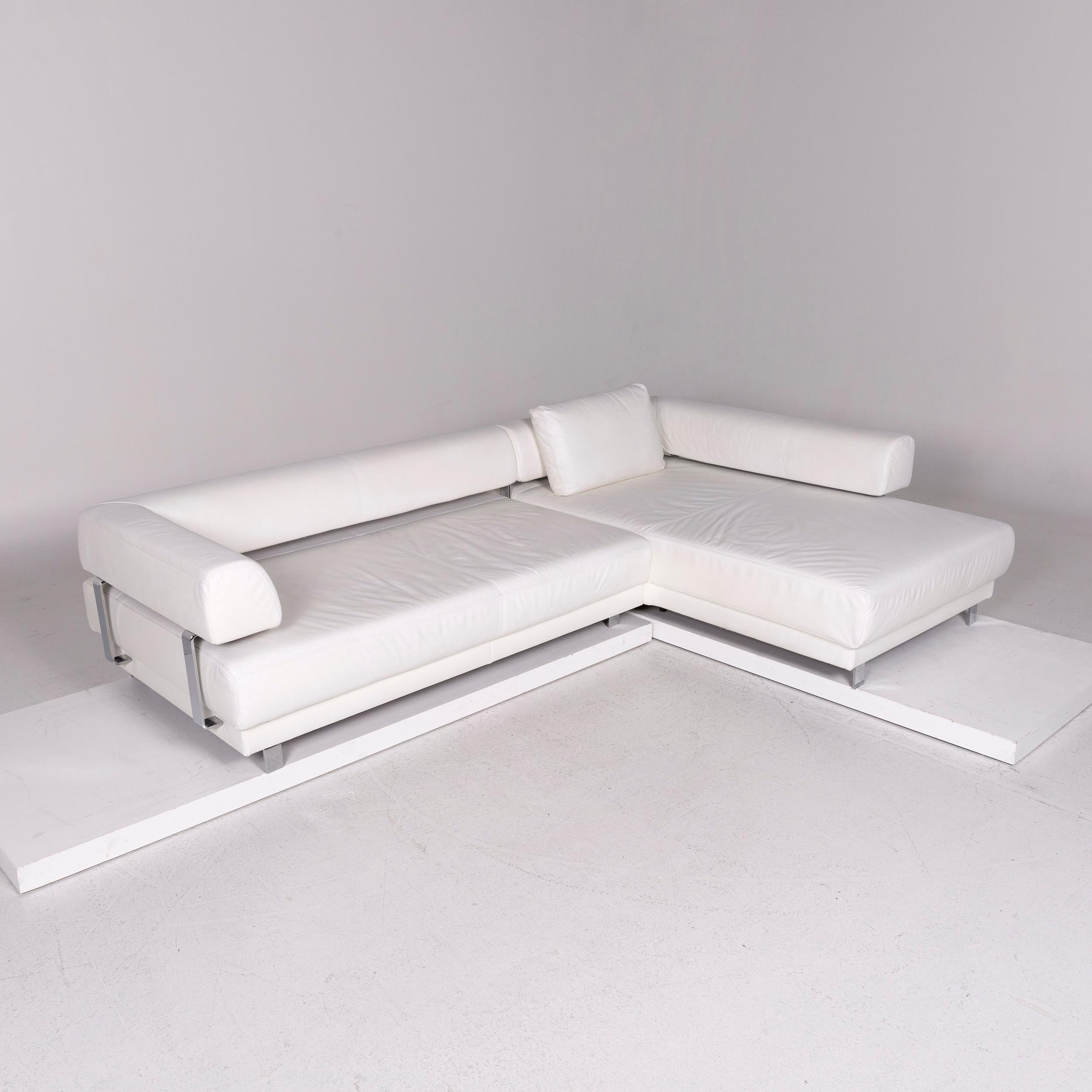 We bring to you an Ewald Schillig brand face leather corner sofa white sofa couch.
 
 Product measurements in centimeters:
 

 Depth 115
Width 300
Height 80
Seat-height 42
Rest-height 54
Seat-depth 80
Seat-width 252
Back-height 25.

   