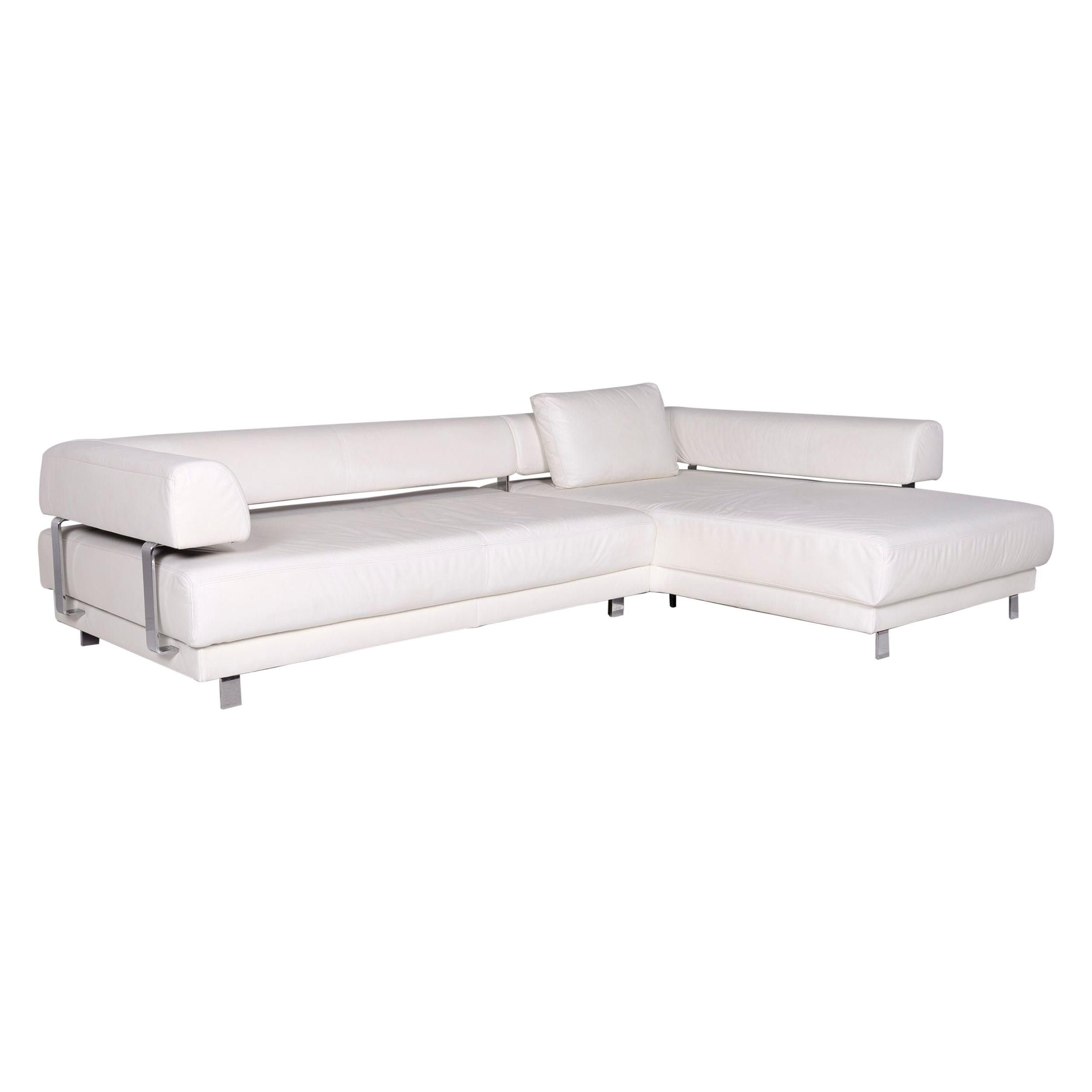 Ewald Schillig Brand Face Leather Corner Sofa White Sofa Couch For Sale