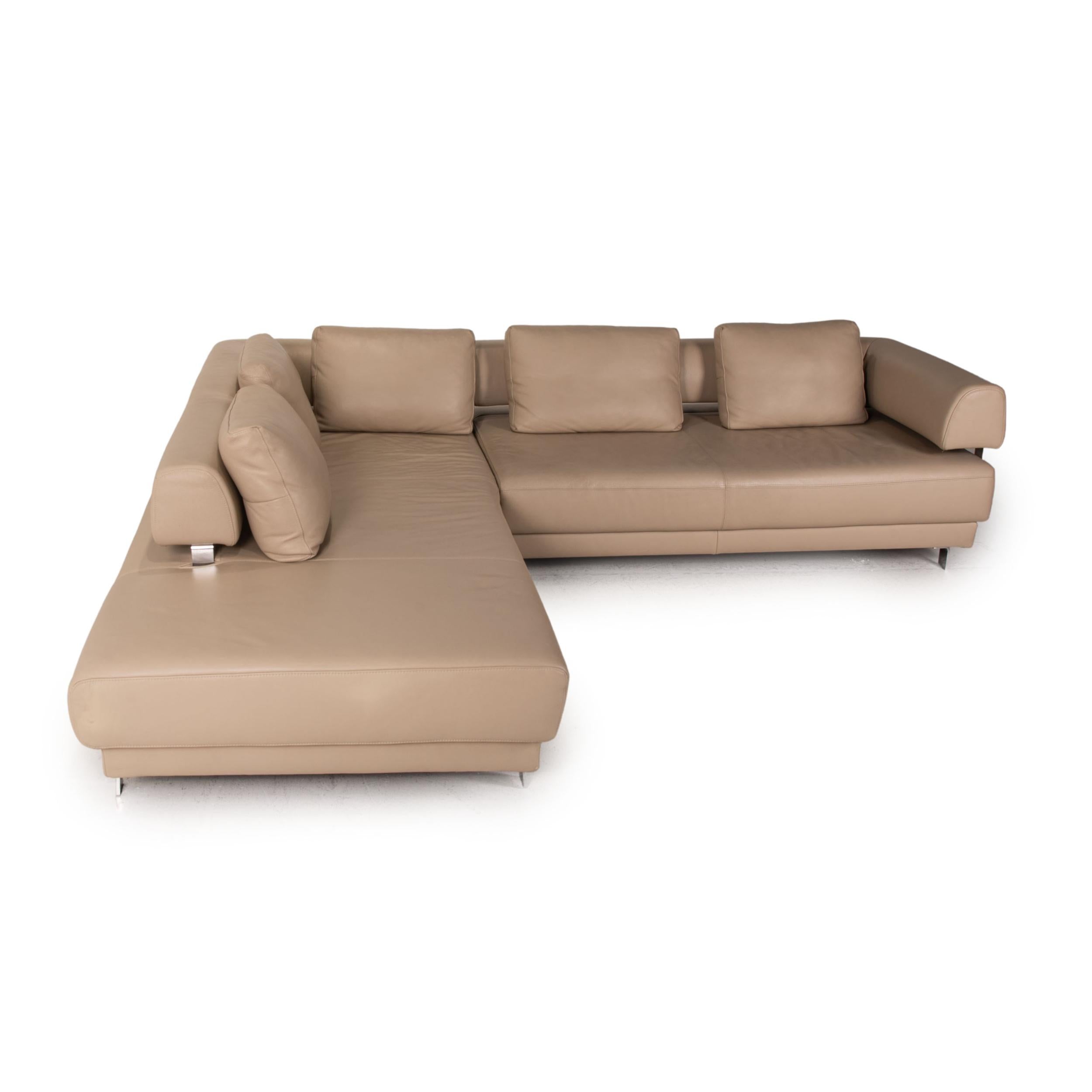 Ewald Schillig Brand Face Leather Sofa Beige Corner Sofa Couch For Sale 2