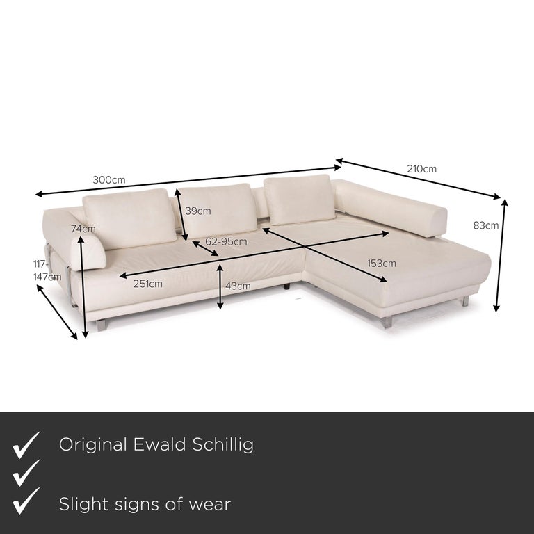Ewald Schillig Brand Face White Leather Corner Sofa at 1stDibs