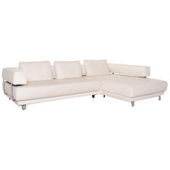 Ewald Schillig Brand Face White Leather Corner Sofa
