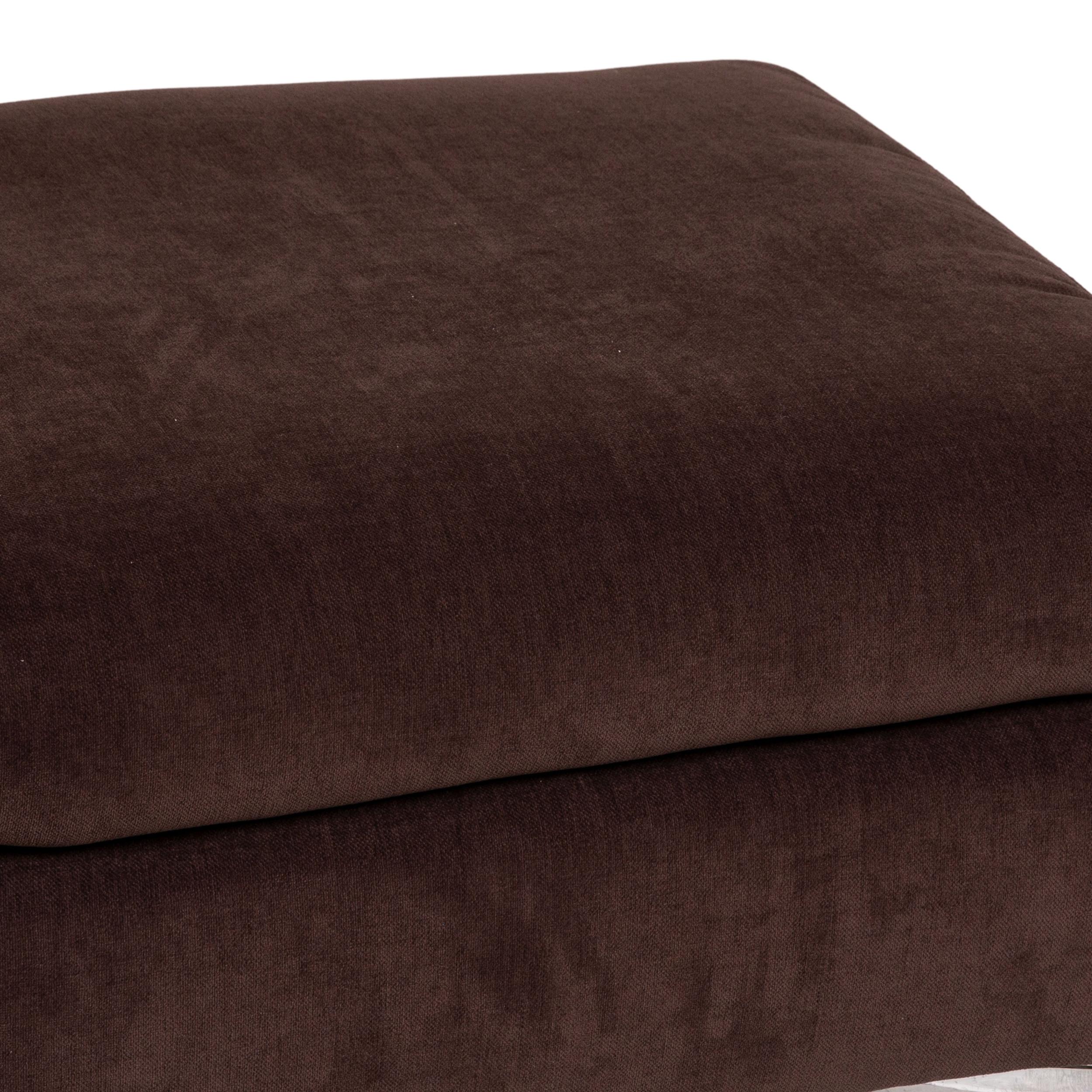 Modern Ewald Schillig Brand Inez Fabric Sofa Brown Dark Brown Ottoman