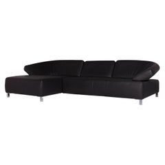 Ewald Schillig Butterfly Leather Sofa Anthracite Corner Sofa
