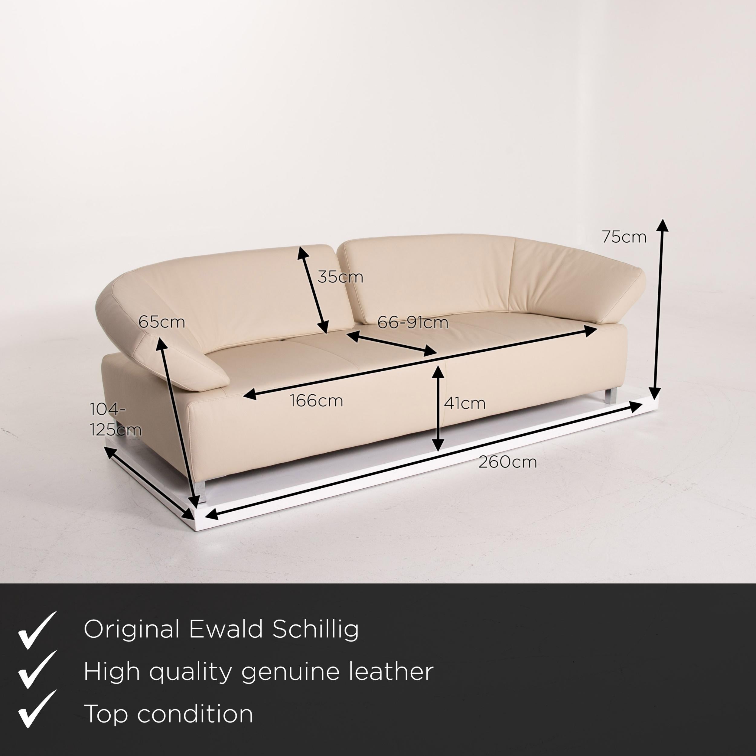 Wir präsentieren Ihnen ein Ewald Schillig Butterfly Ledersofa creme dreisitzig.

 

 Produktabmessungen in Zentimetern:
 

Tiefe 104
Breite 260
Höhe 75
Sitzhöhe 41
Resthöhe 65
Sitztiefe 66
Sitzbreite 166
Rückenhöhe 35.