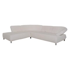 Ewald Schillig Butterfly Leather Sofa White Corner Sofa