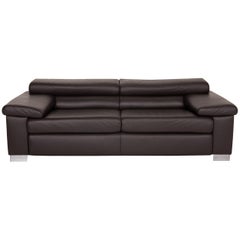 Ewald Schillig Courage Leather Sofa Dark Brown Two-Seater Brown