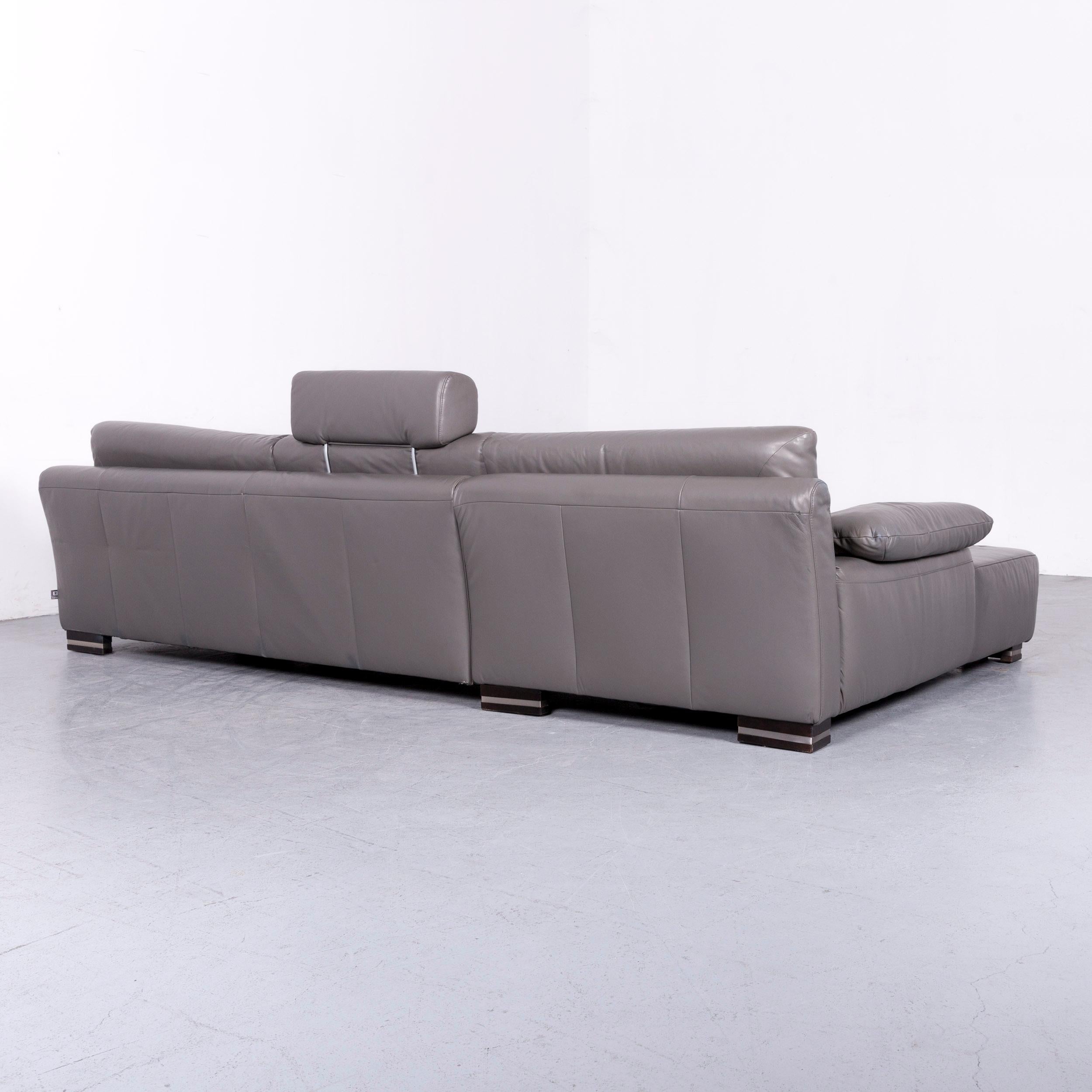 Ewald Schillig Designer Corner Sofa Set Couch Leather Grey Modern 8