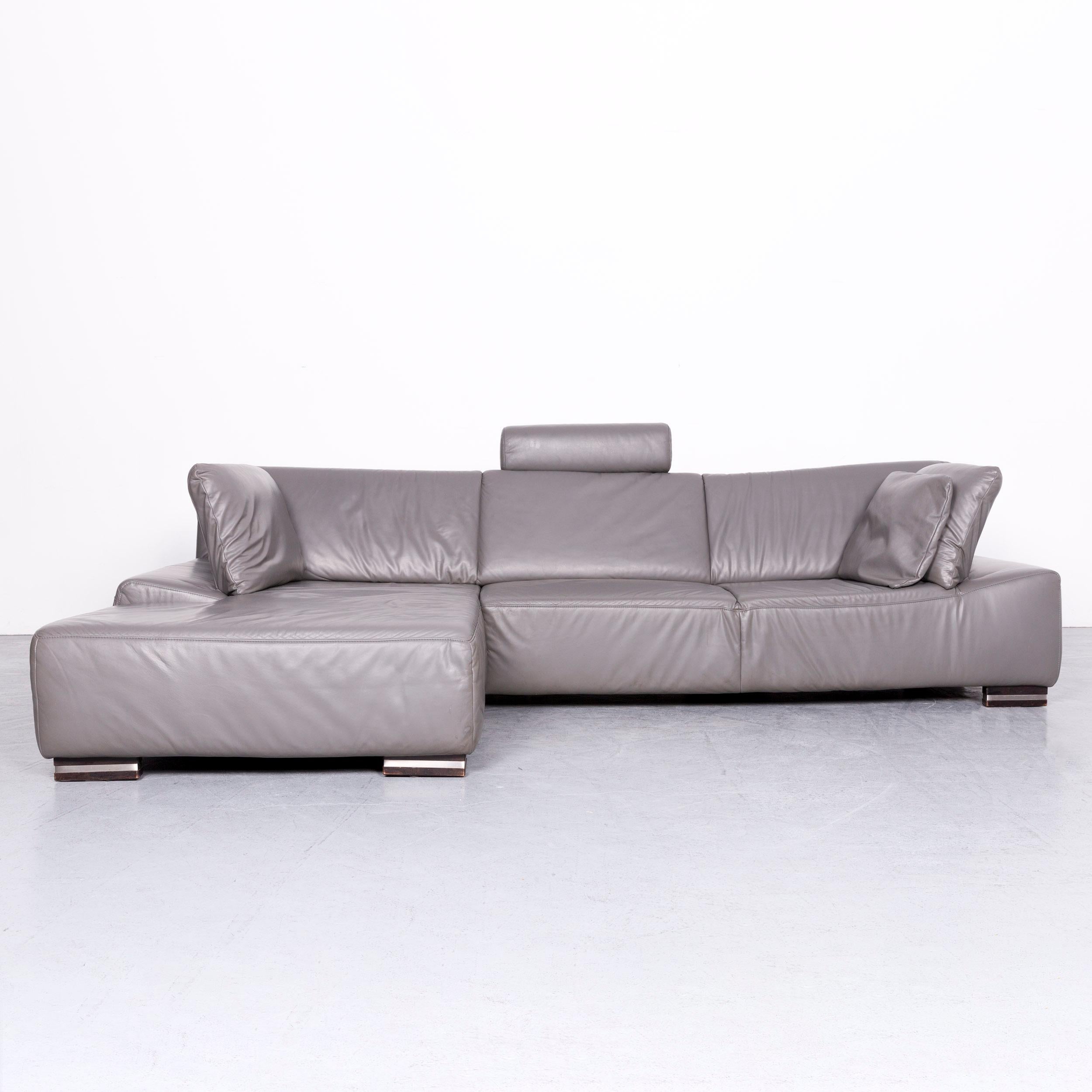 German Ewald Schillig Designer Corner Sofa Set Couch Leather Grey Modern