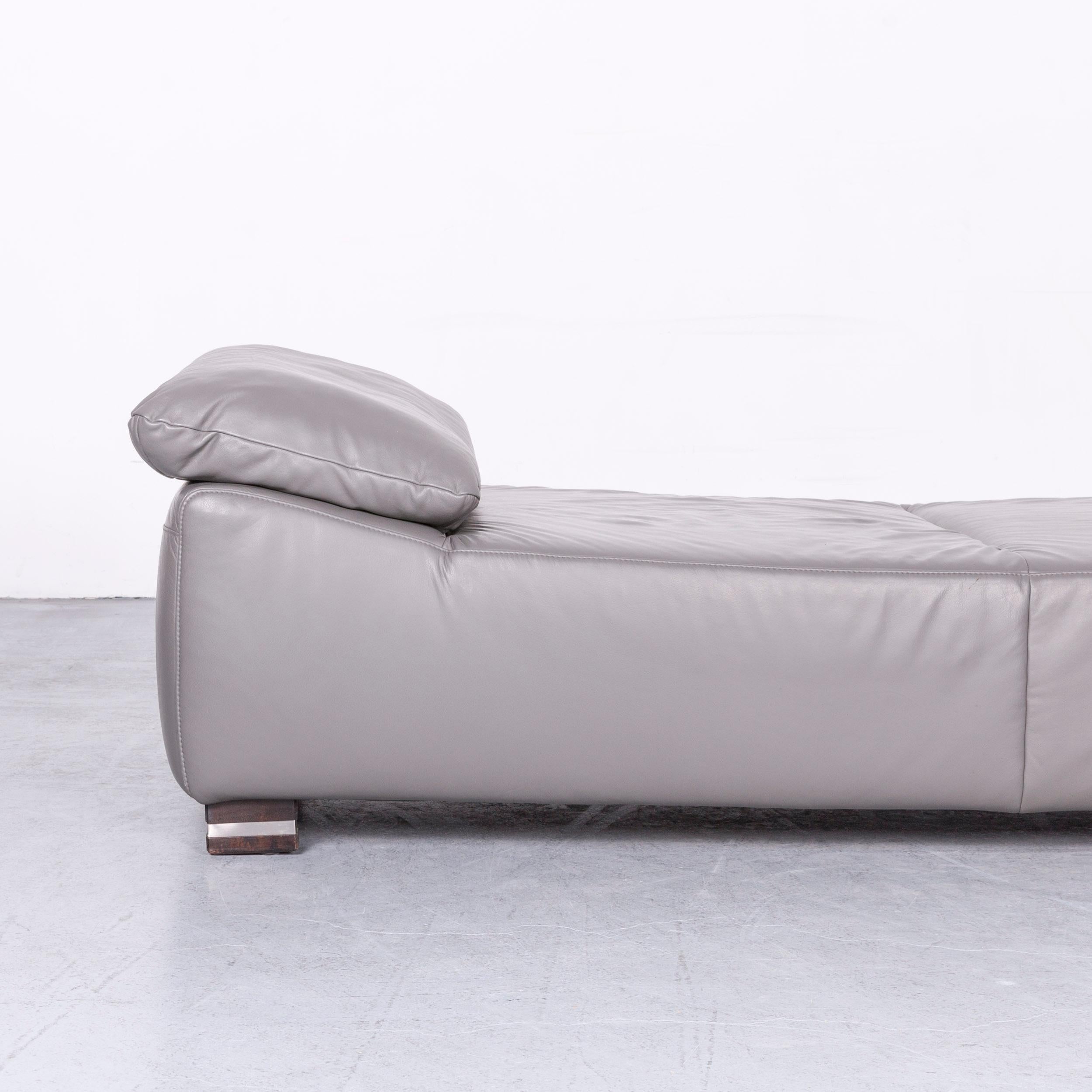 German Ewald Schillig Designer Couch Leather Grey One-Seat Modern