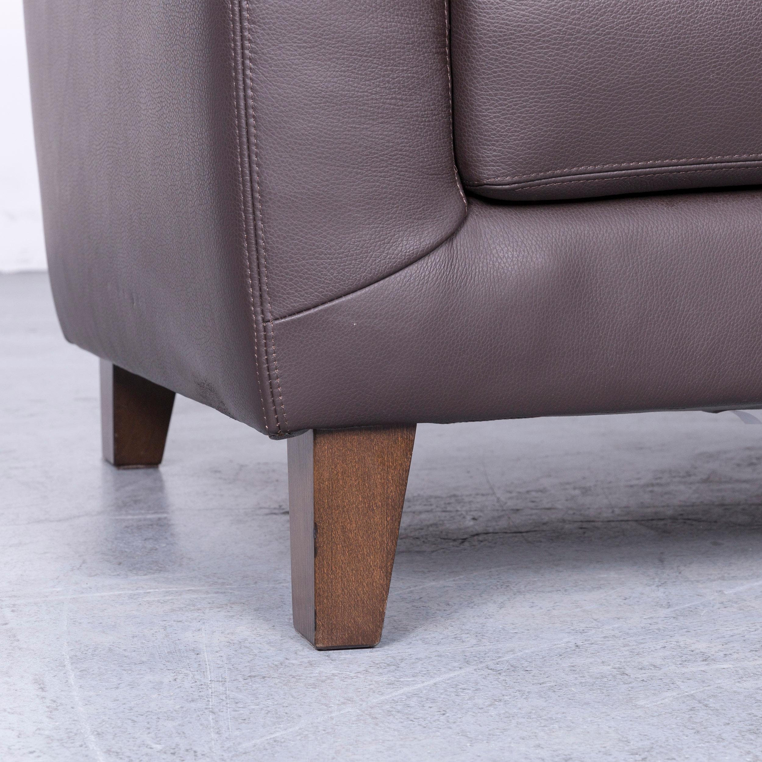 Ewald Schillig Designer Leather Corner-Sofa Brown Couch Sofa In Good Condition In Cologne, DE