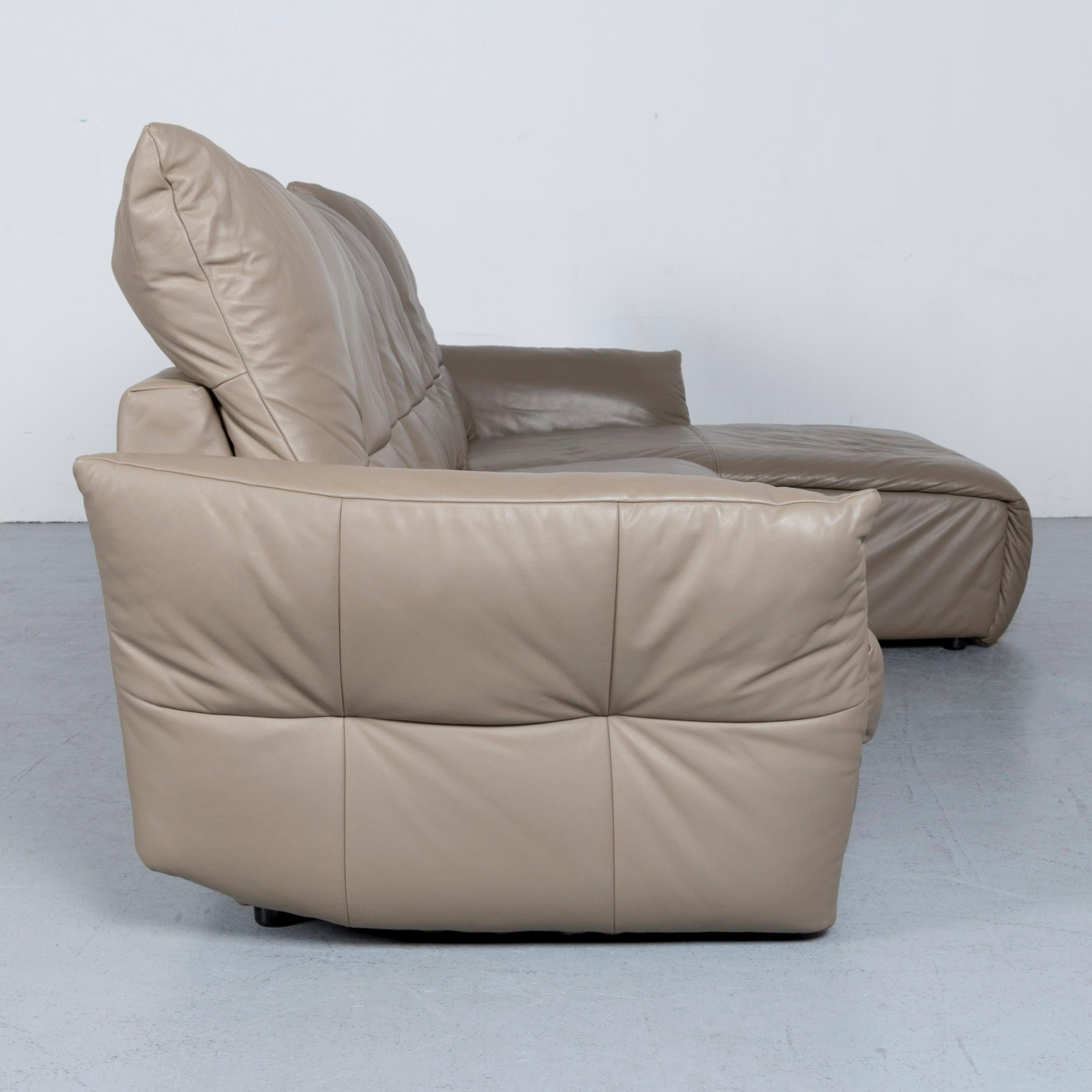 Ewald Schillig Designer Leather Corner-Sofa Grey with Function 5