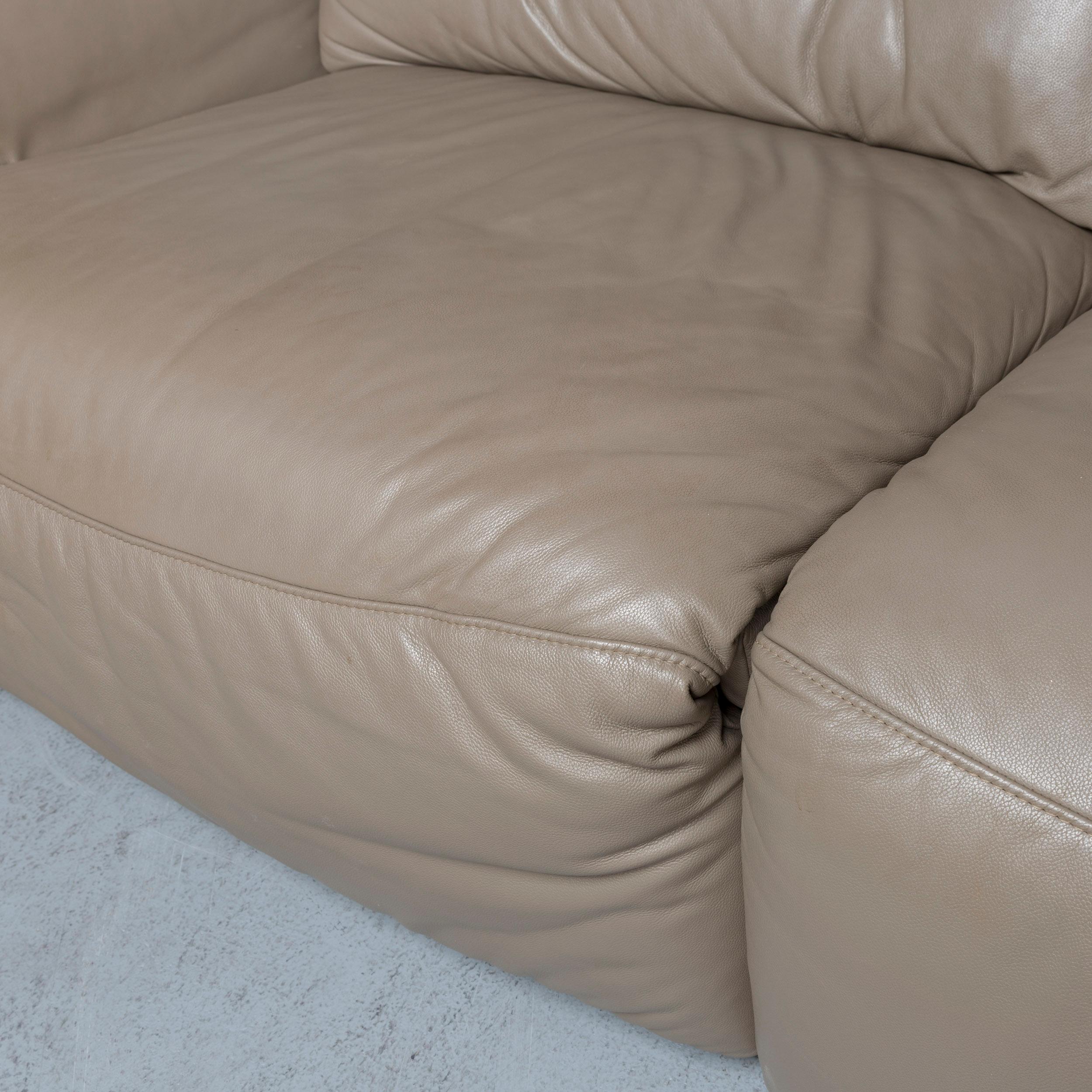 Ewald Schillig Designer Leather Corner-Sofa Grey with Function 3