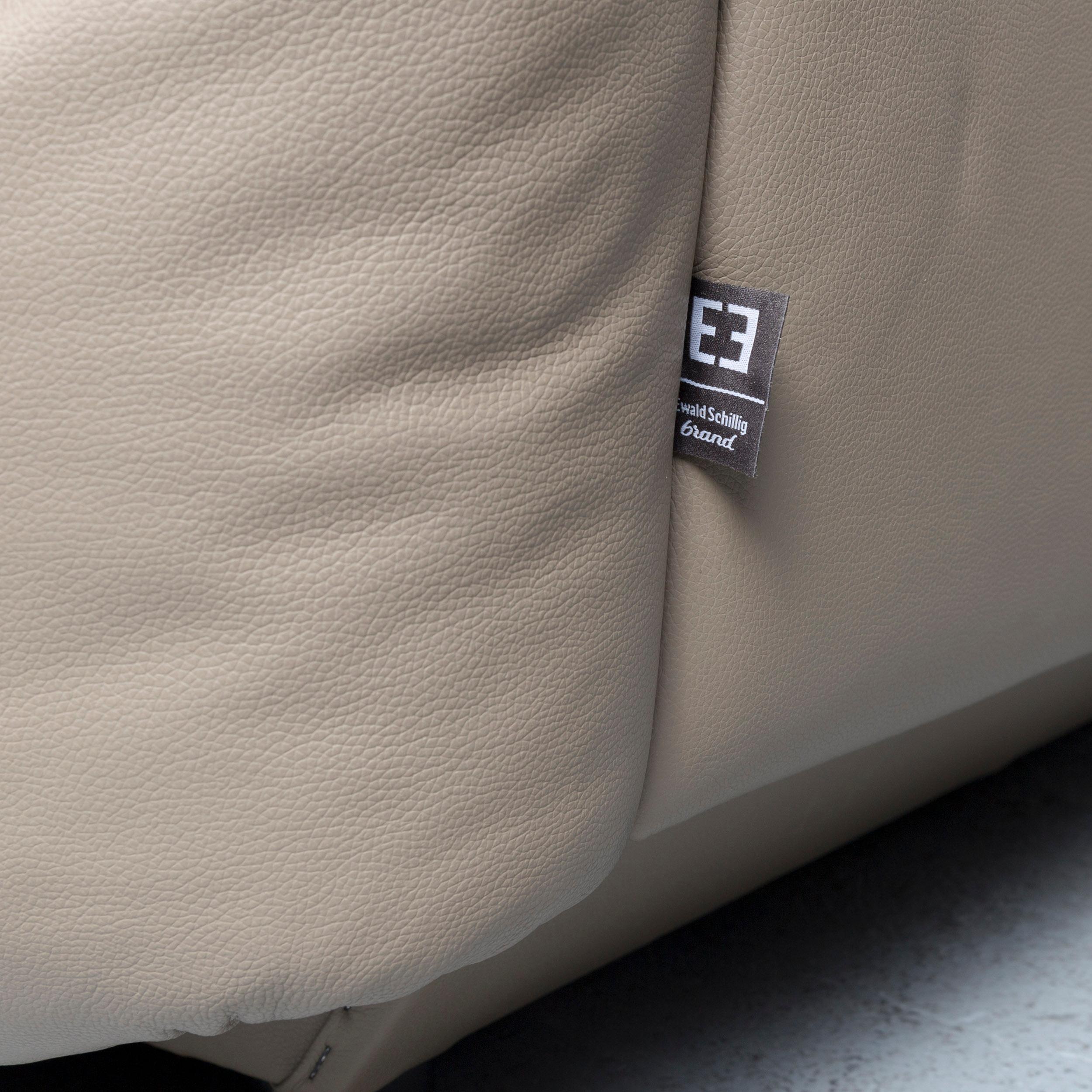 Ewald Schillig Designer Leather Corner-Sofa Grey with Function 4