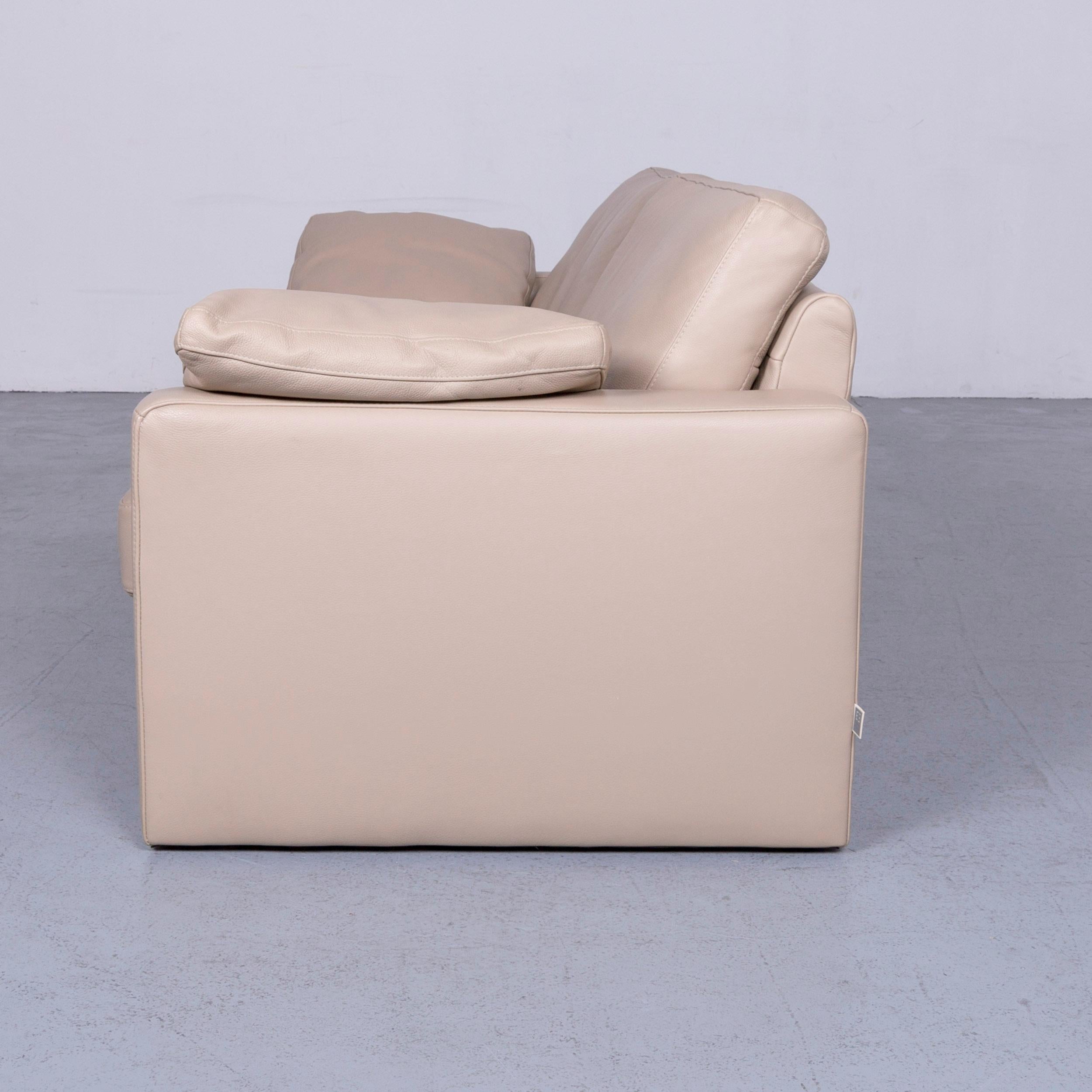 Ewald Schillig Designer Leather Sofa Armchair Set Brown Beige Two-Seat 6