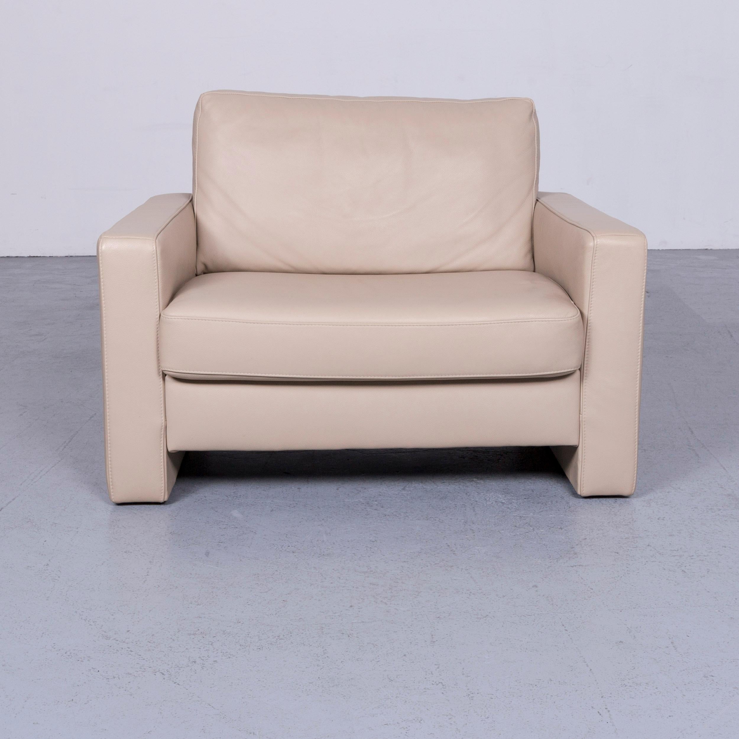 Ewald Schillig Designer Leather Sofa Armchair Set Brown Beige Two-Seat 8
