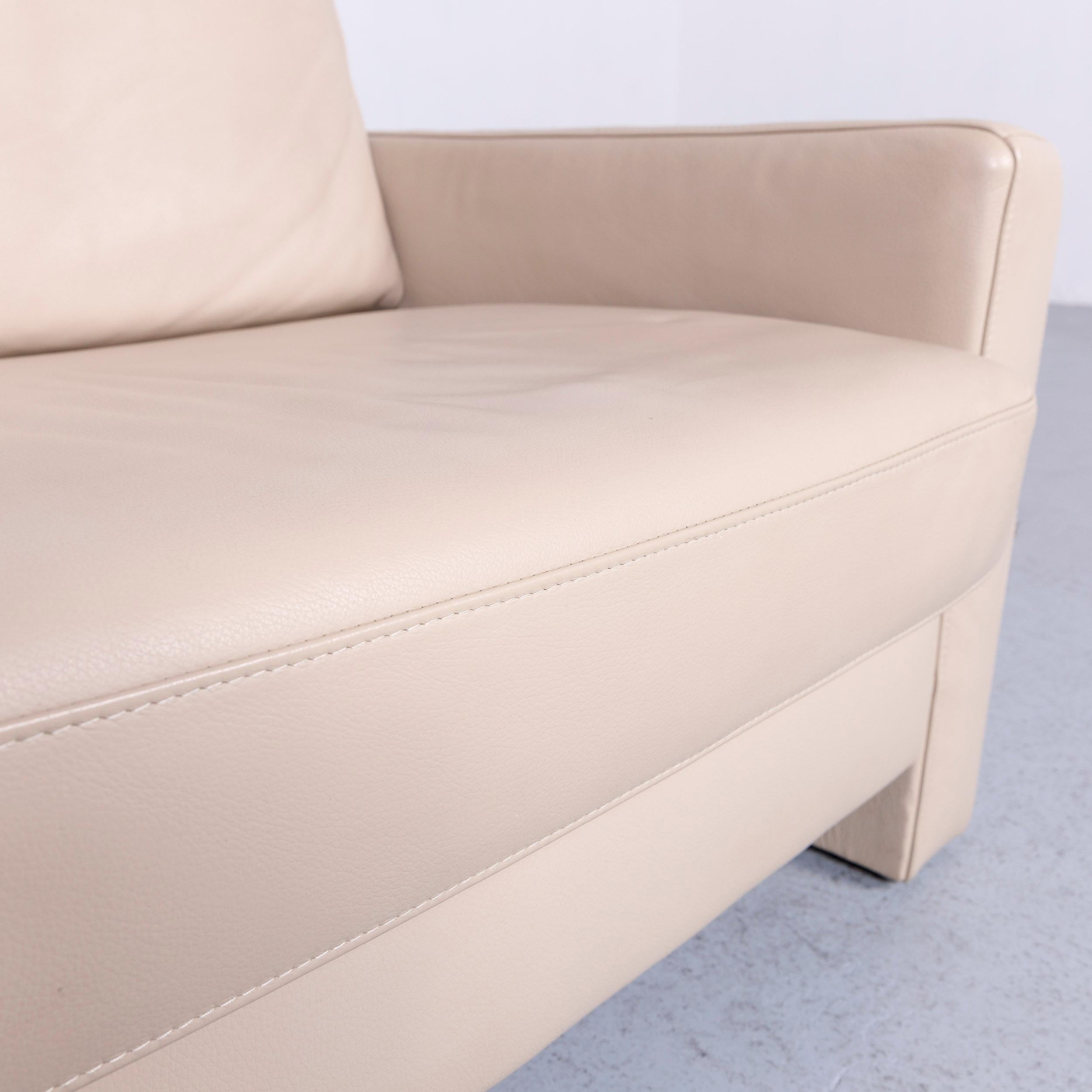 Ewald Schillig Designer Leather Sofa Armchair Set Brown Beige Two-Seat 10