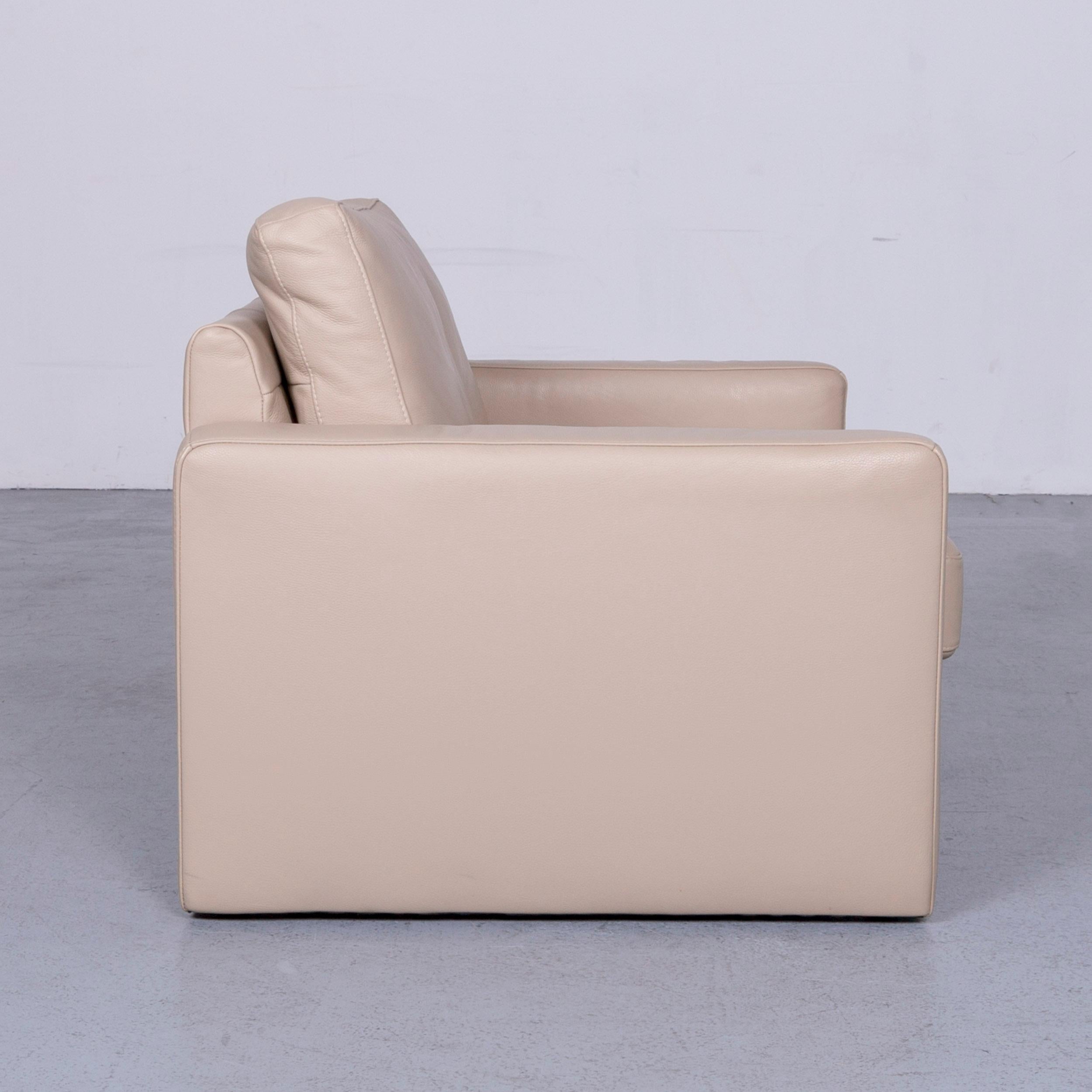 Ewald Schillig Designer Leather Sofa Armchair Set Brown Beige Two-Seat 11