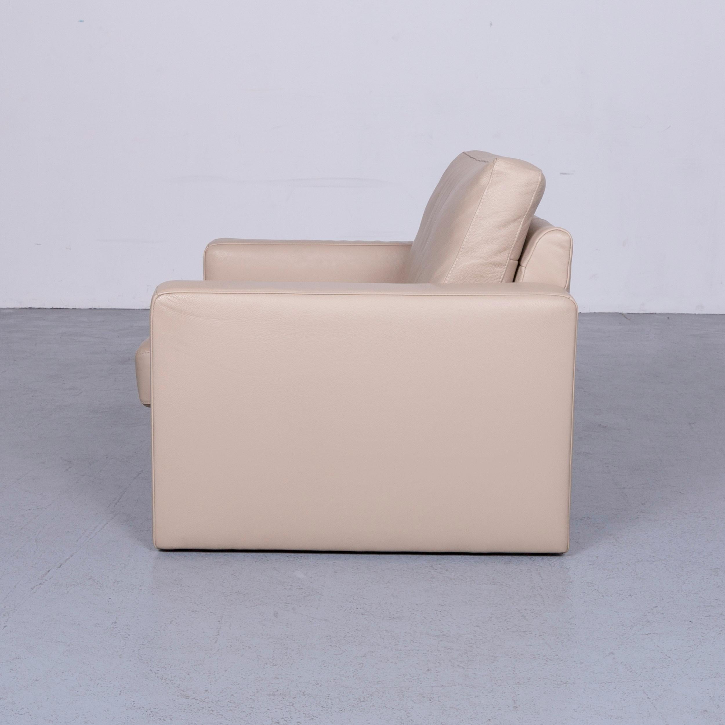 Ewald Schillig Designer Leather Sofa Armchair Set Brown Beige Two-Seat 13