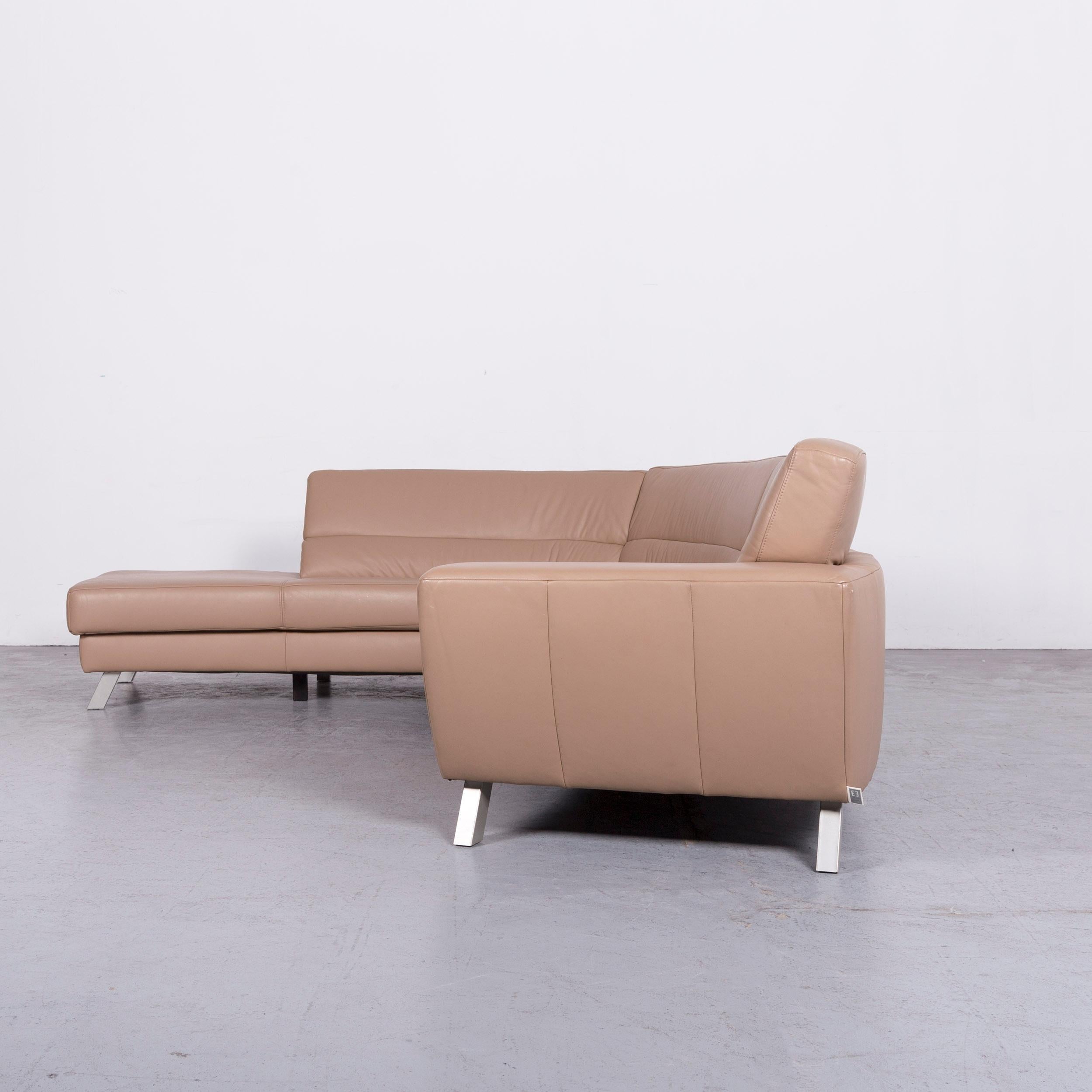 Ewald Schillig Designer Leather Sofa Beige Corner-Couch For Sale 5