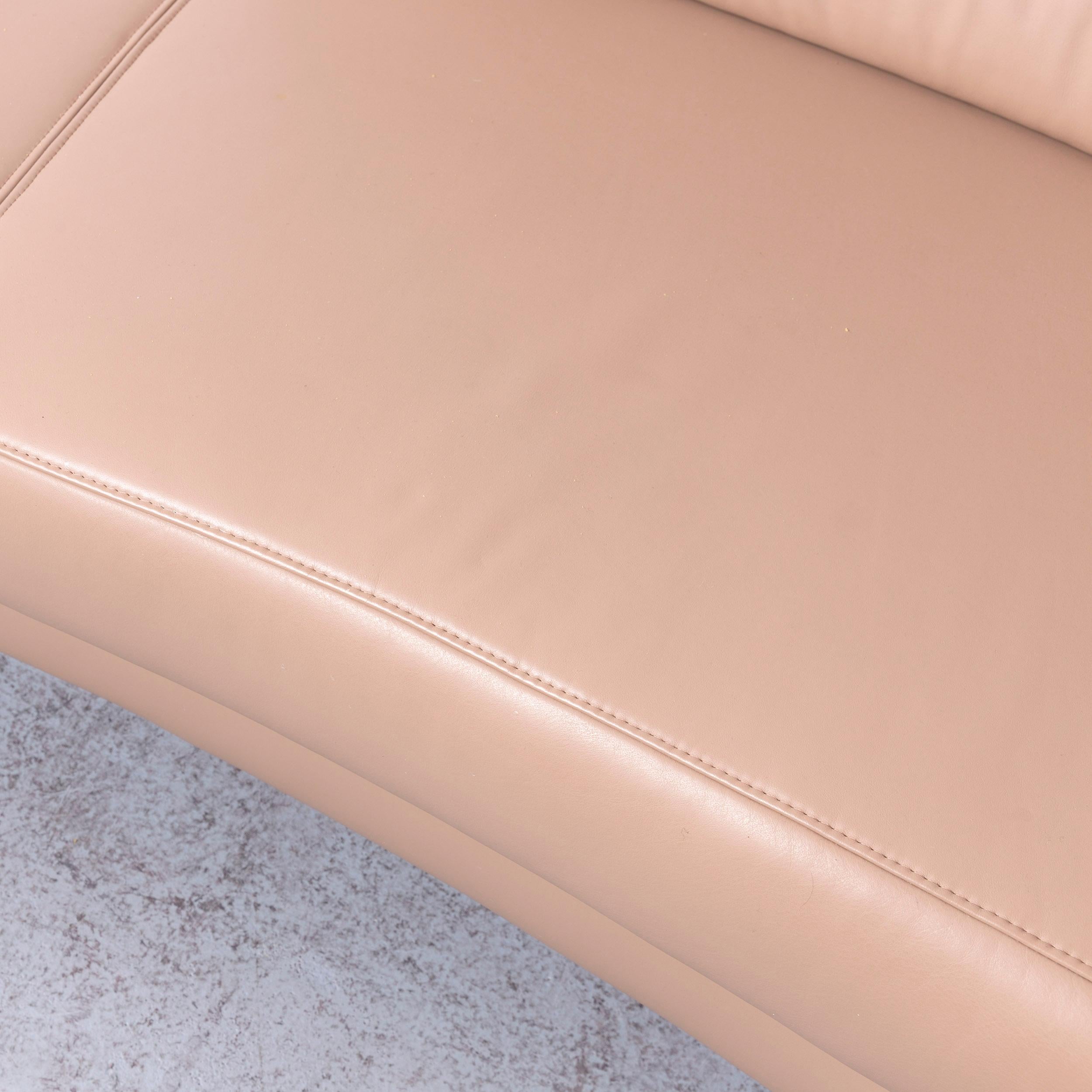 Ewald Schillig Designer Leather Sofa Beige Corner-Couch For Sale 1