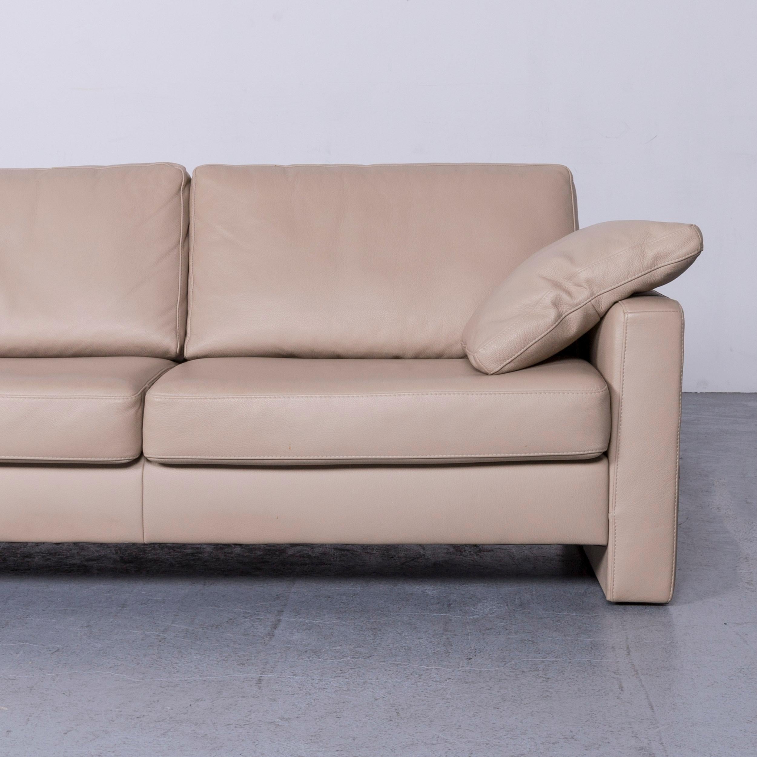 Ewald Schillig Designer Leather Sofa Brown Beige Two-Seat In Good Condition In Cologne, DE