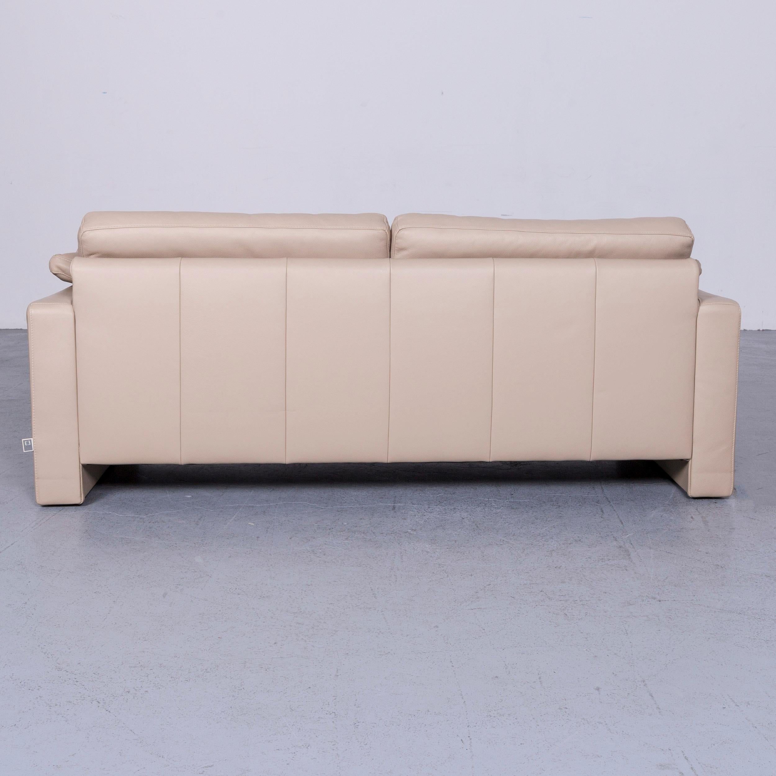 Ewald Schillig Designer Leather Sofa Brown Beige Two-Seat 4