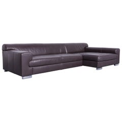 Ewald Schillig Designer Leather Sofa Brown Corner Sofa Couch