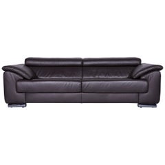Ewald Schillig Designer Leather Sofa Brown Three-Seat Couch