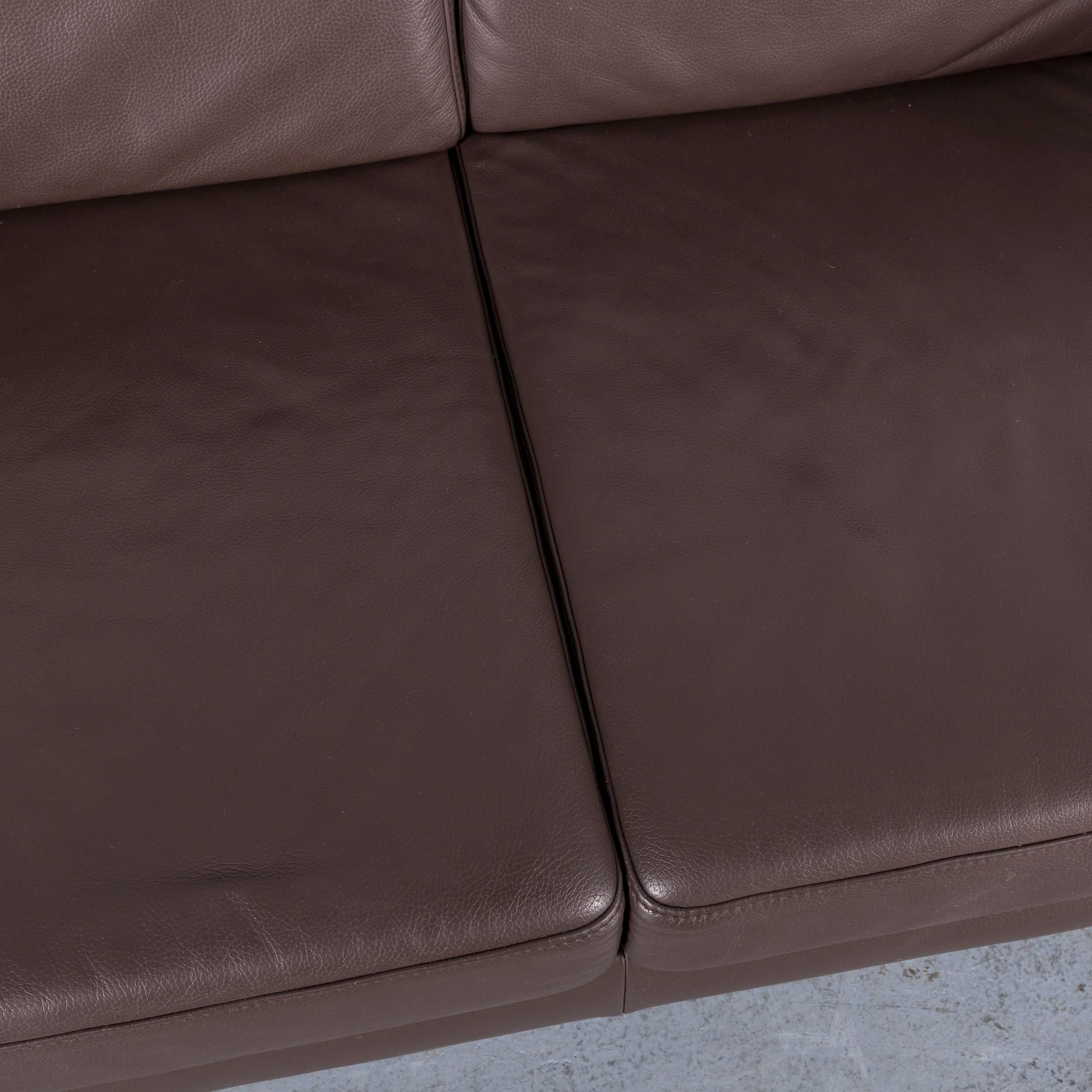 Ewald Schillig Designer Leather Sofa Brown Two-Seat In Good Condition For Sale In Cologne, DE