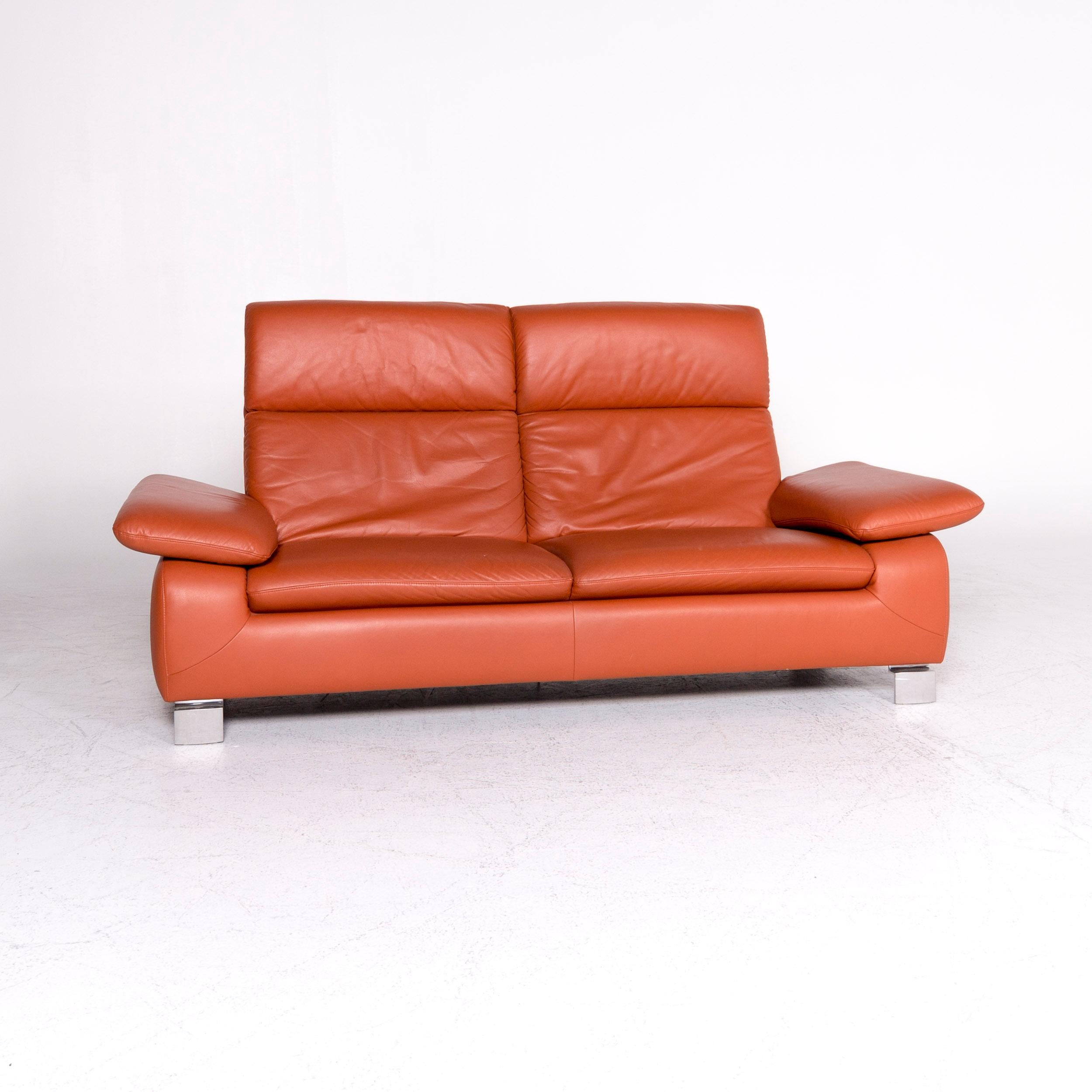 orange leather couch